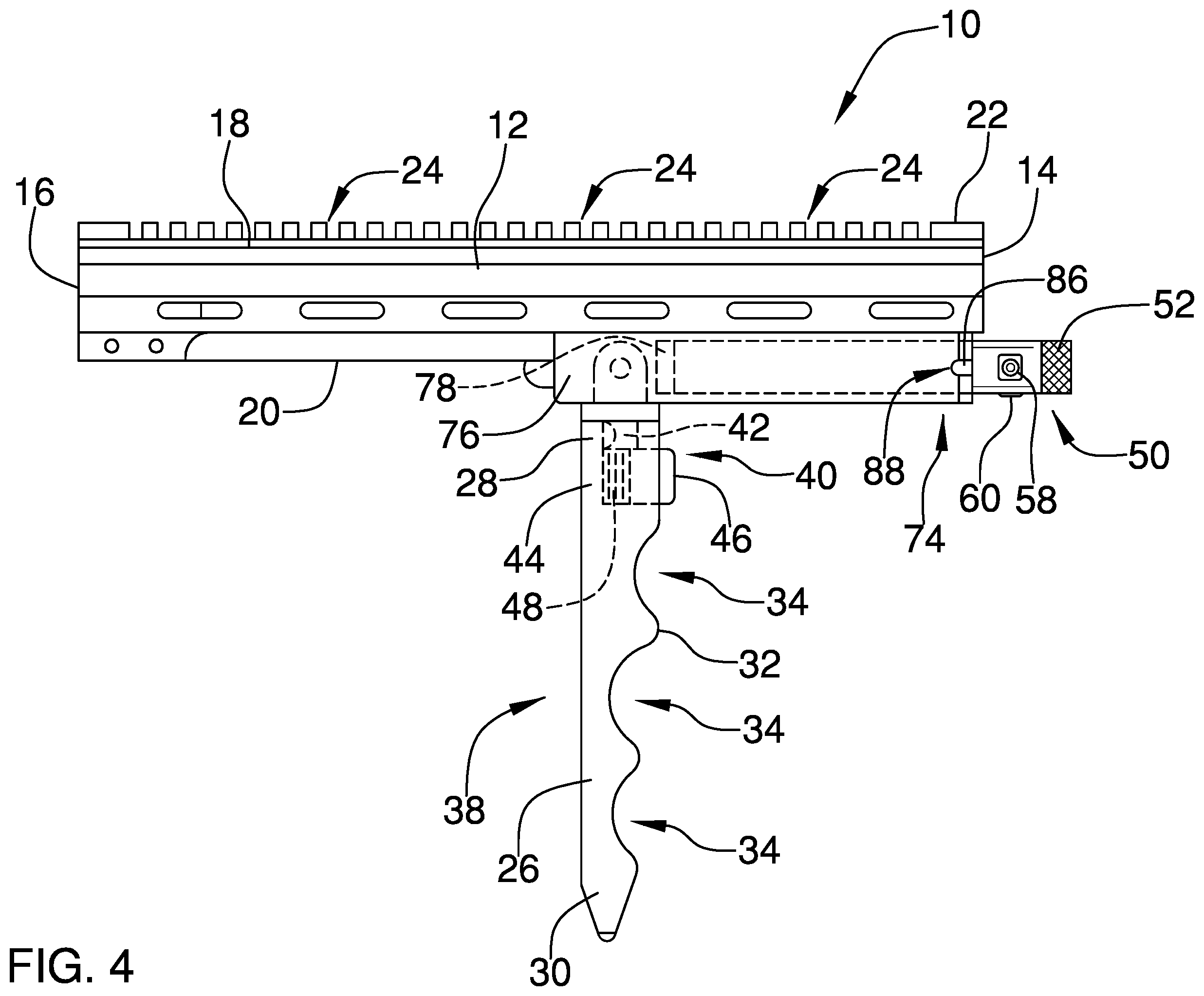 Patent US12410988 Figure 4 – Forearm grip for a firearm