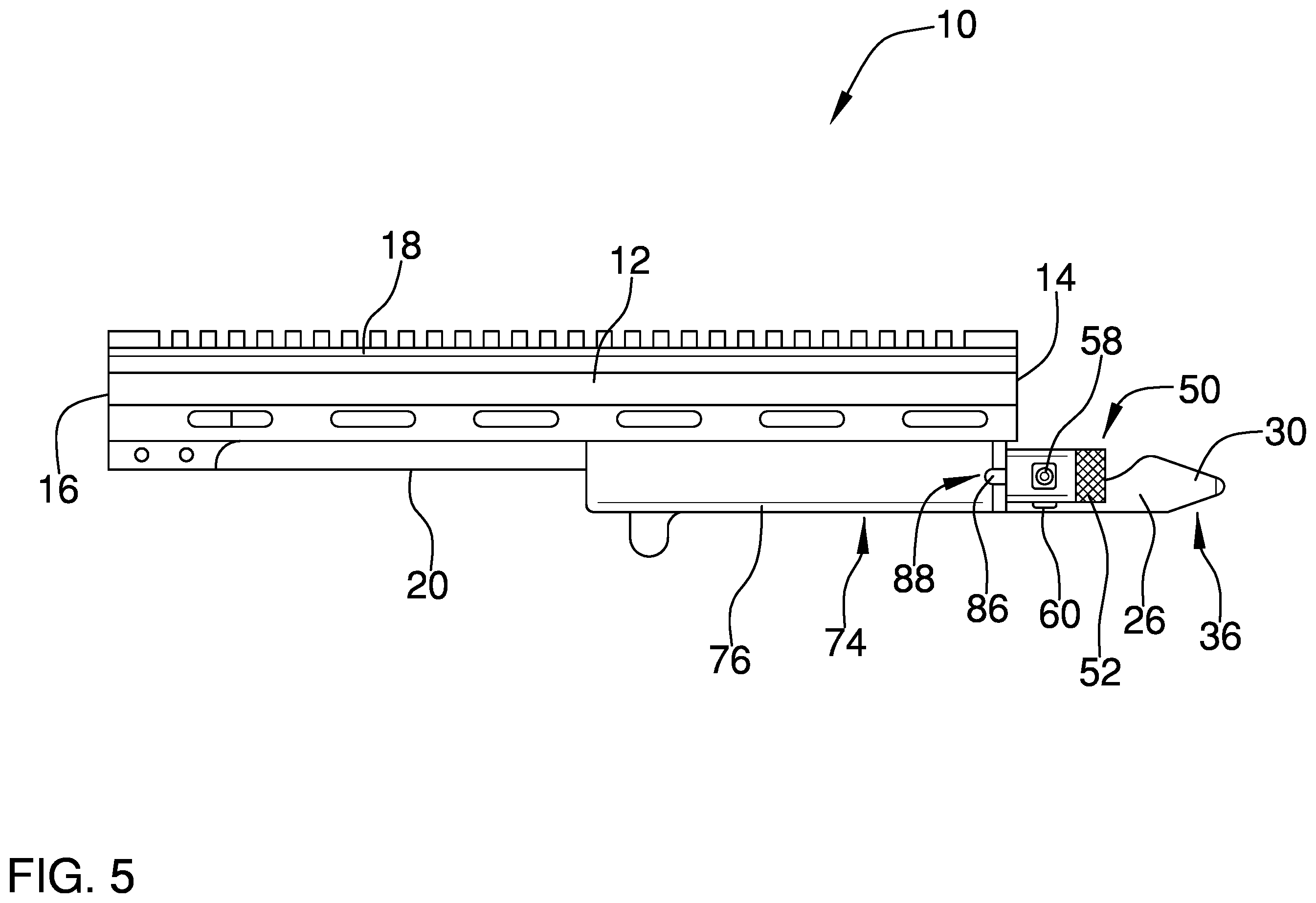 Patent US12410988 Figure 5 – Forearm grip for a firearm