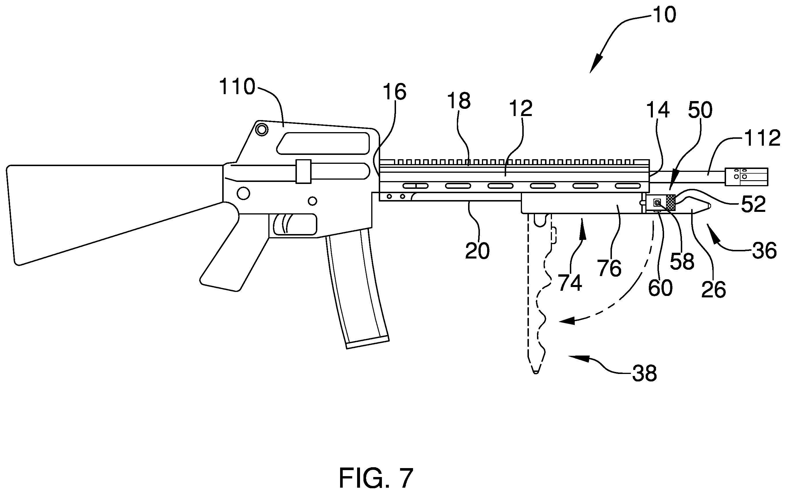 Patent US12410988 Figure 7 – Forearm grip for a firearm