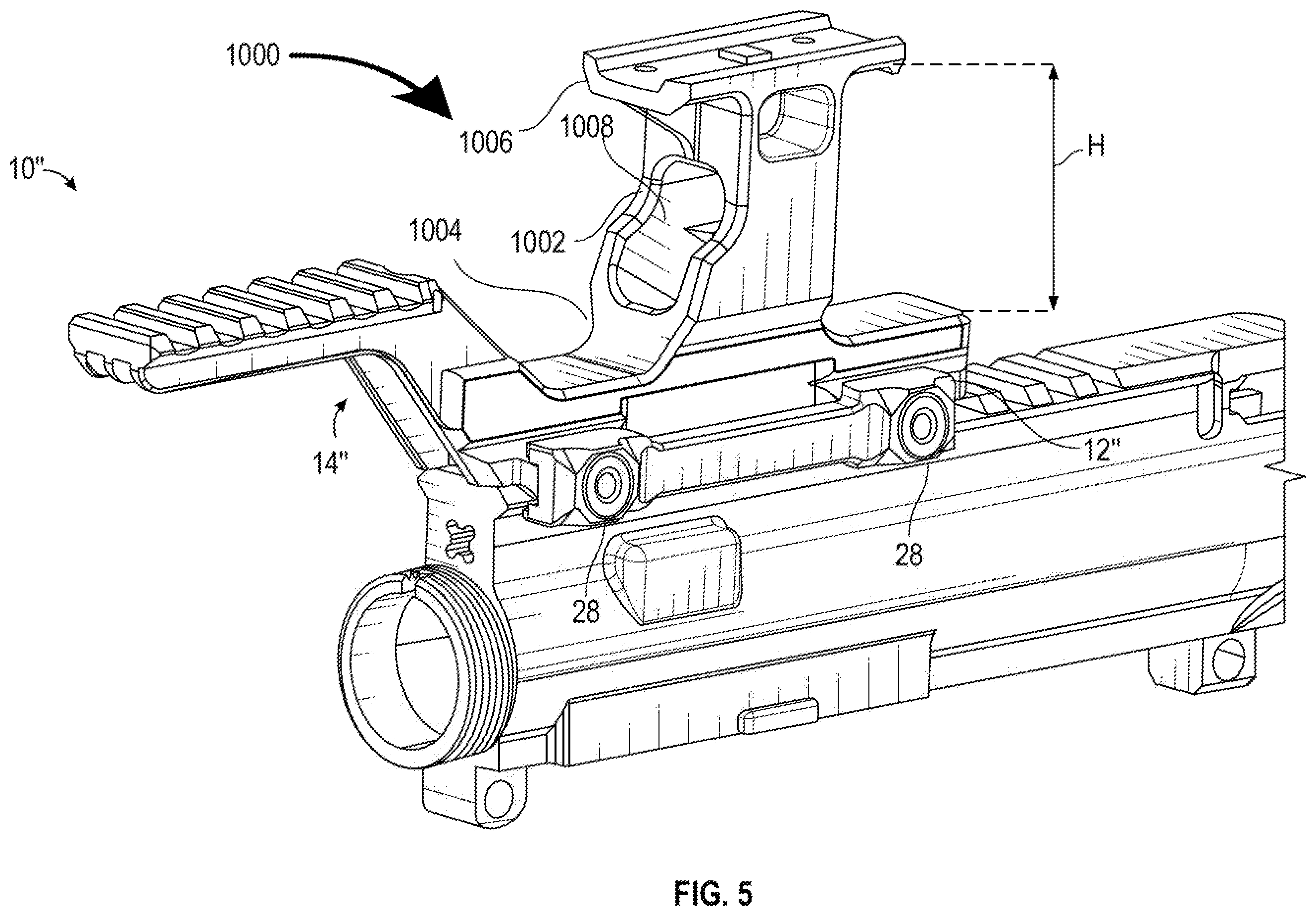 Patent US12410991 Figure 6 – Systems and methods for multi-accessory mount assembly for a firearm