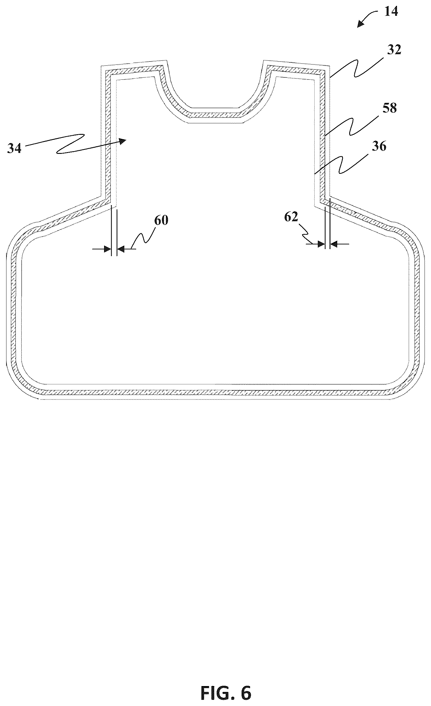 Patent US12410992 Figure 6 – Body armor panel for use with personal protective vest and system for assembling same
