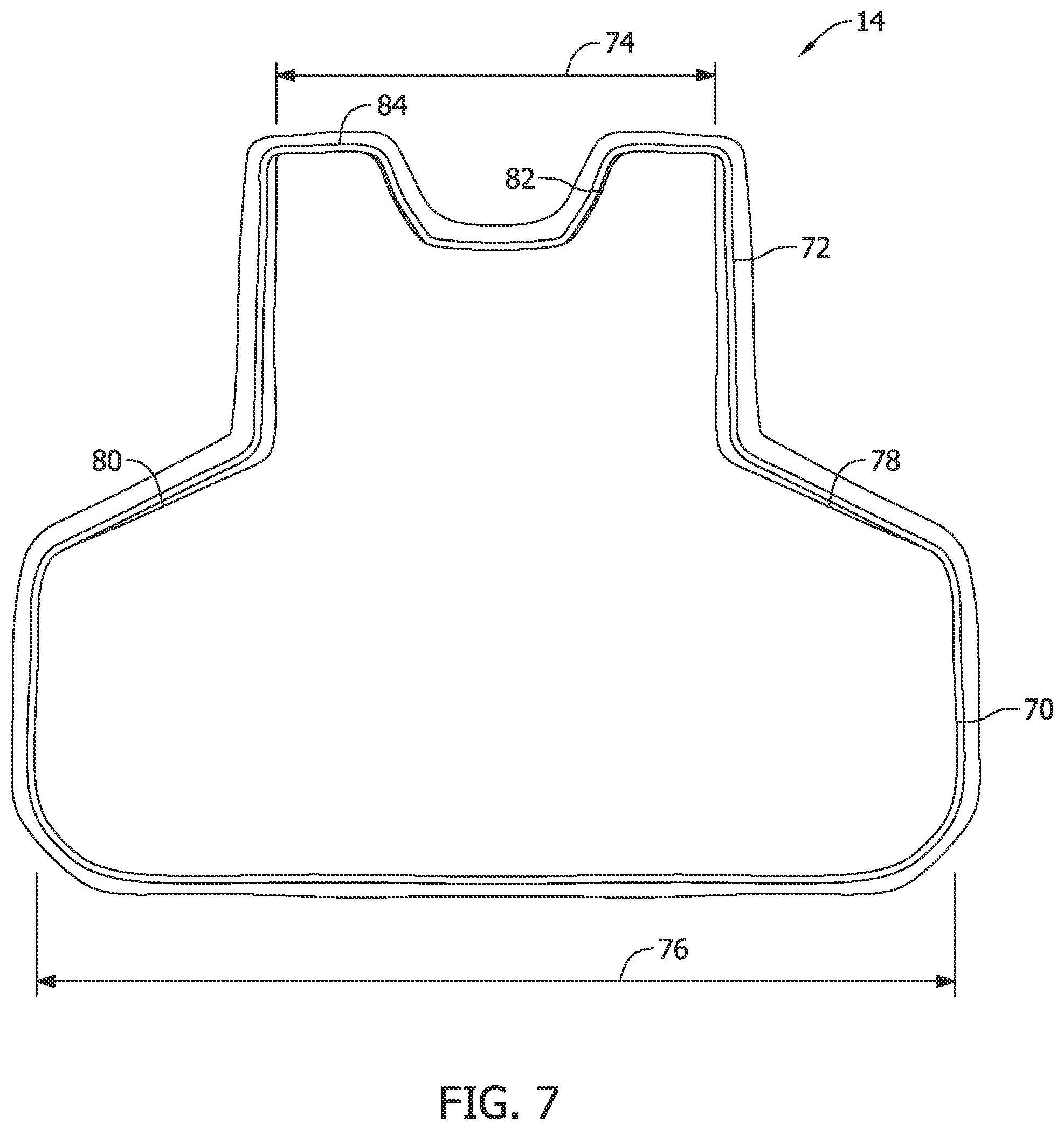 Patent US12410992 Figure 7 – Body armor panel for use with personal protective vest and system for assembling same