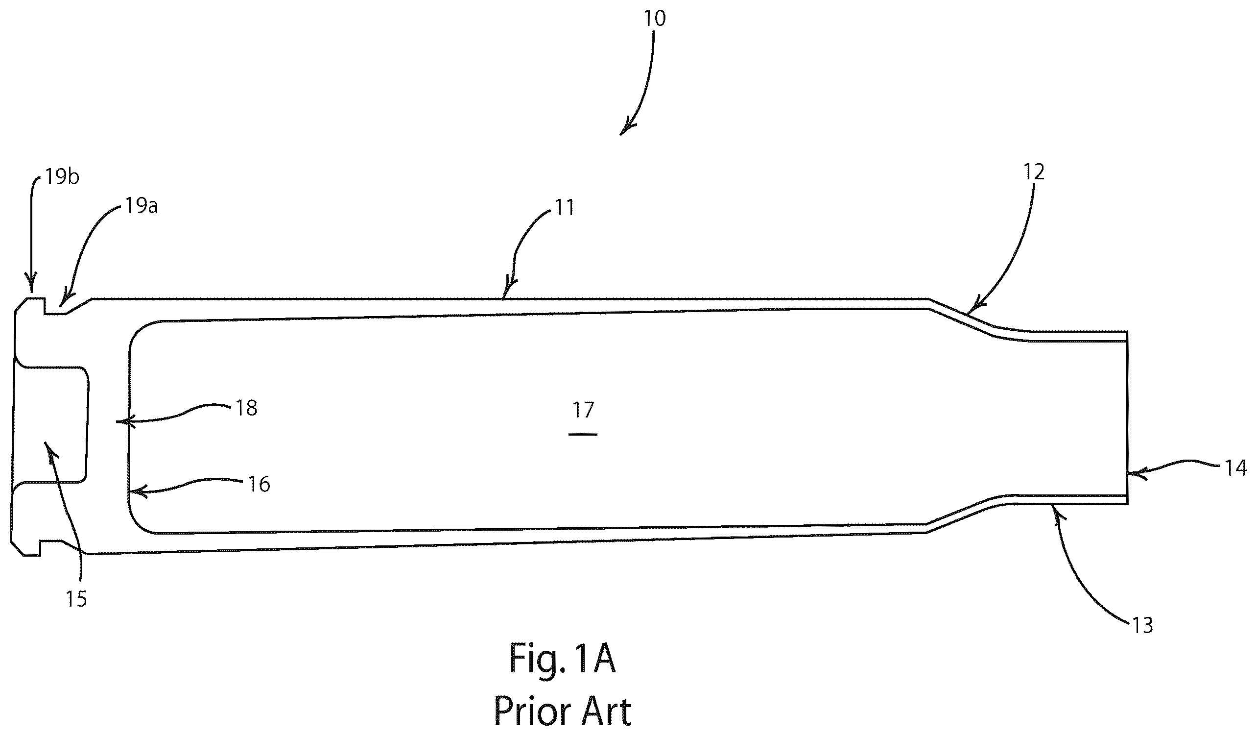 Patent US12410994 Figure 1 – Polymer-based cartridge casing for subsonic ammunition
