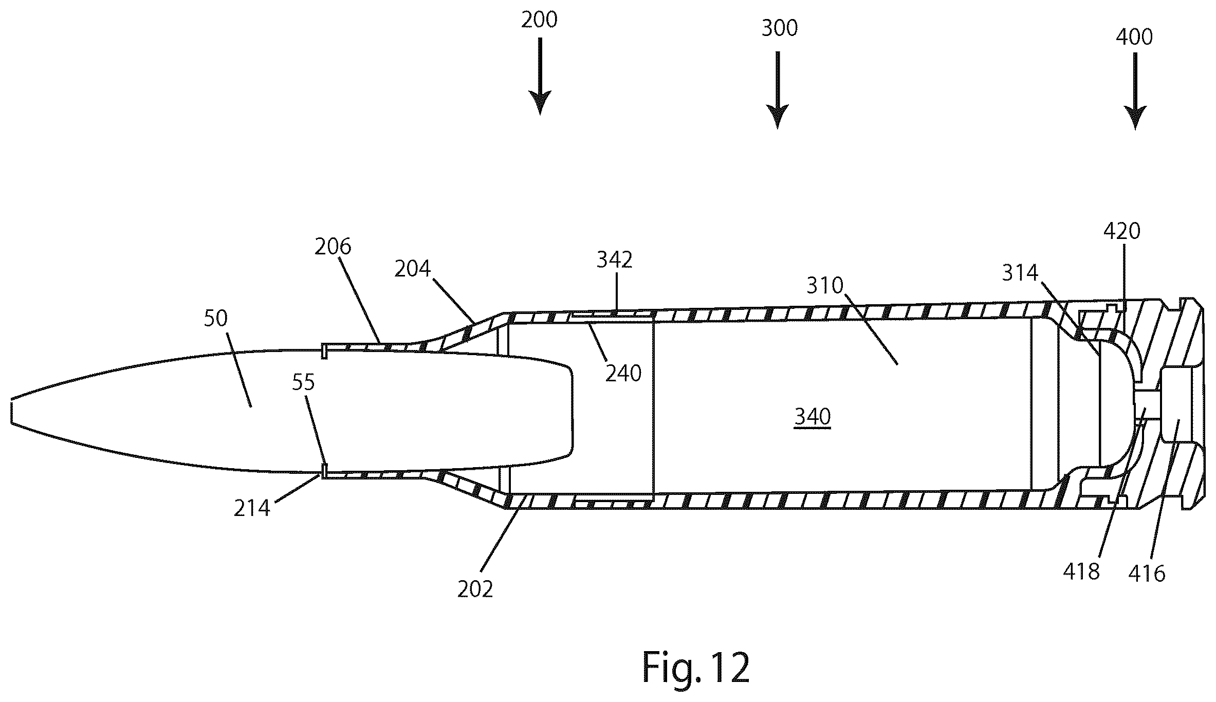 Patent US12410994 Figure 9 – Polymer-based cartridge casing for subsonic ammunition
