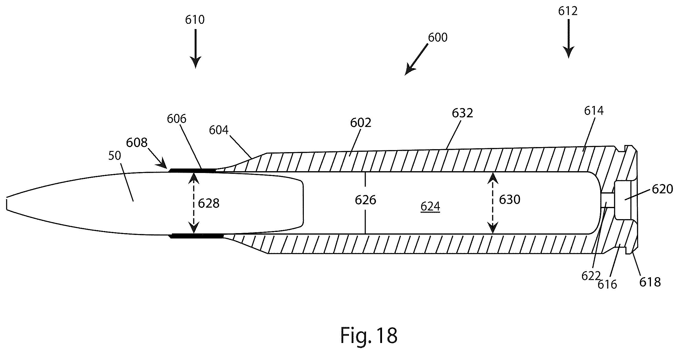 Patent US12410994 Figure 15 – Polymer-based cartridge casing for subsonic ammunition