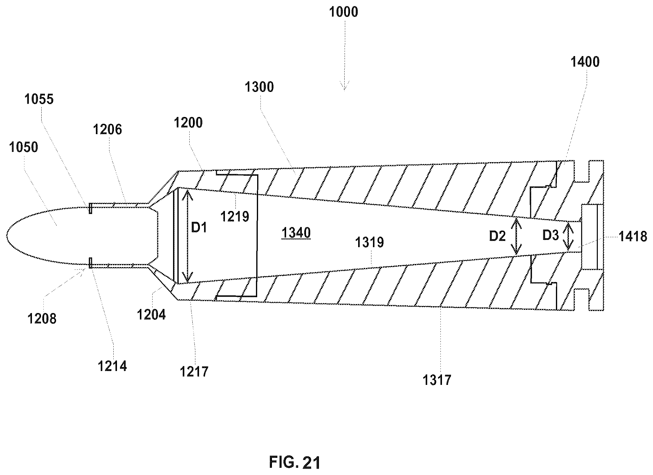Patent US12410994 Figure 18 – Polymer-based cartridge casing for subsonic ammunition