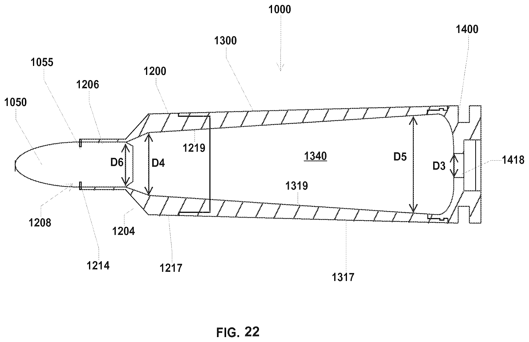 Patent US12410994 Figure 19 – Polymer-based cartridge casing for subsonic ammunition
