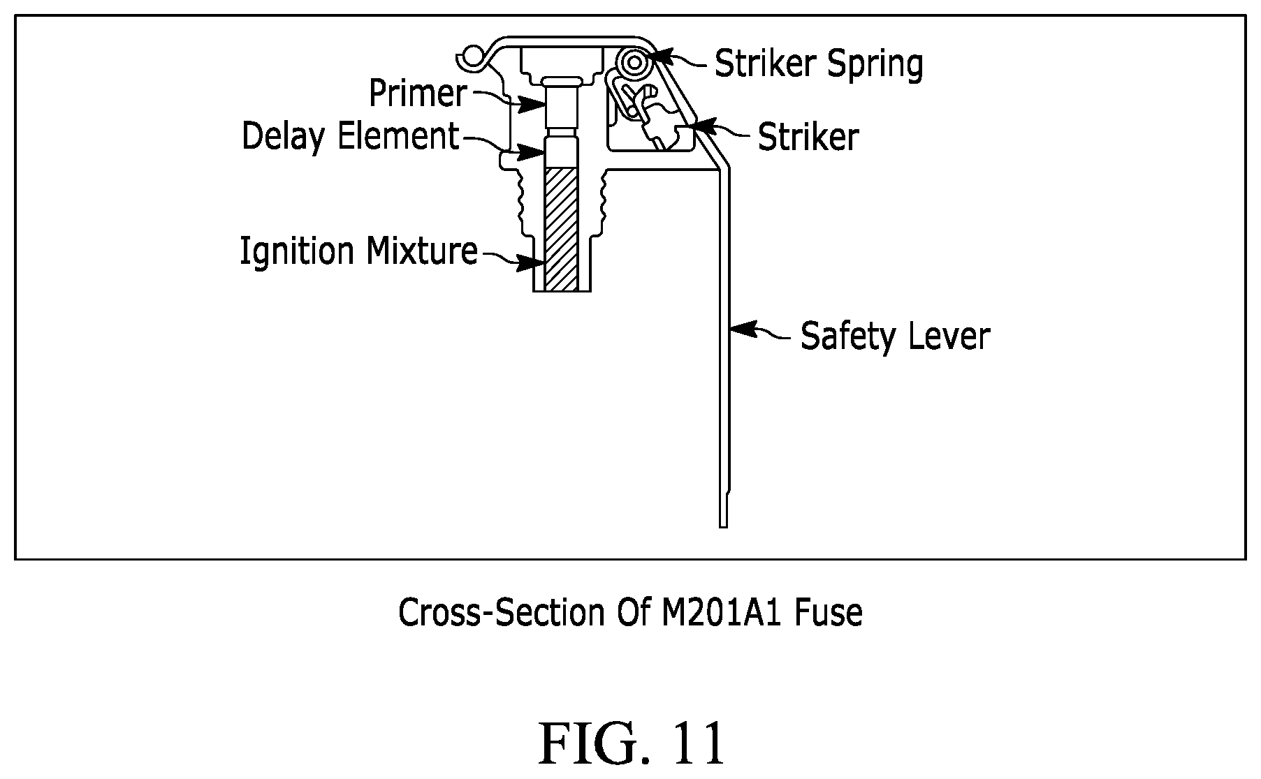 Patent US12410995 Figure 11 – Diversionary device with electronic trigger and directed high efficiency output