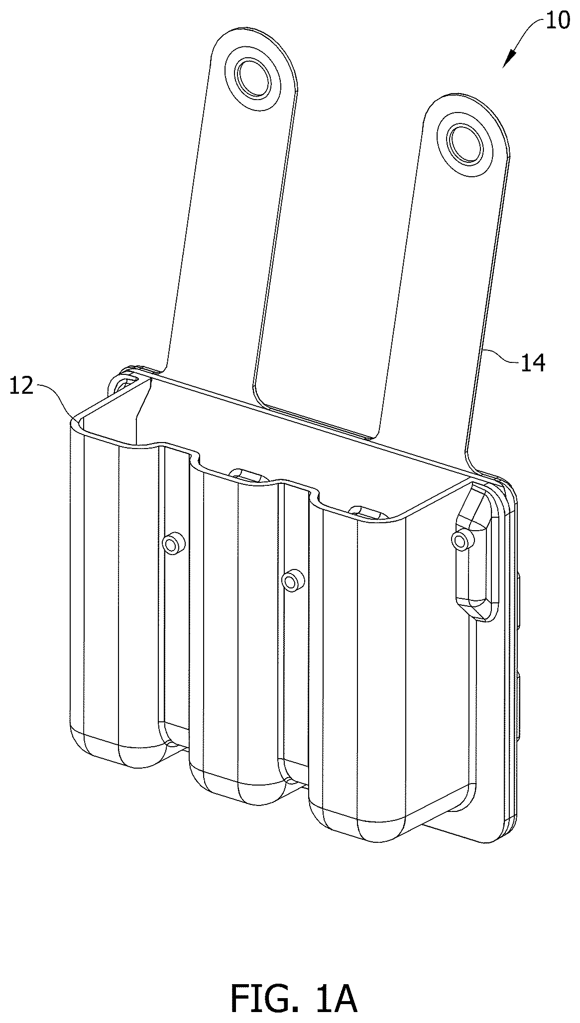 Patent US12410997 Figure 1 – Ammunition magazine pouch and methods of assembling same