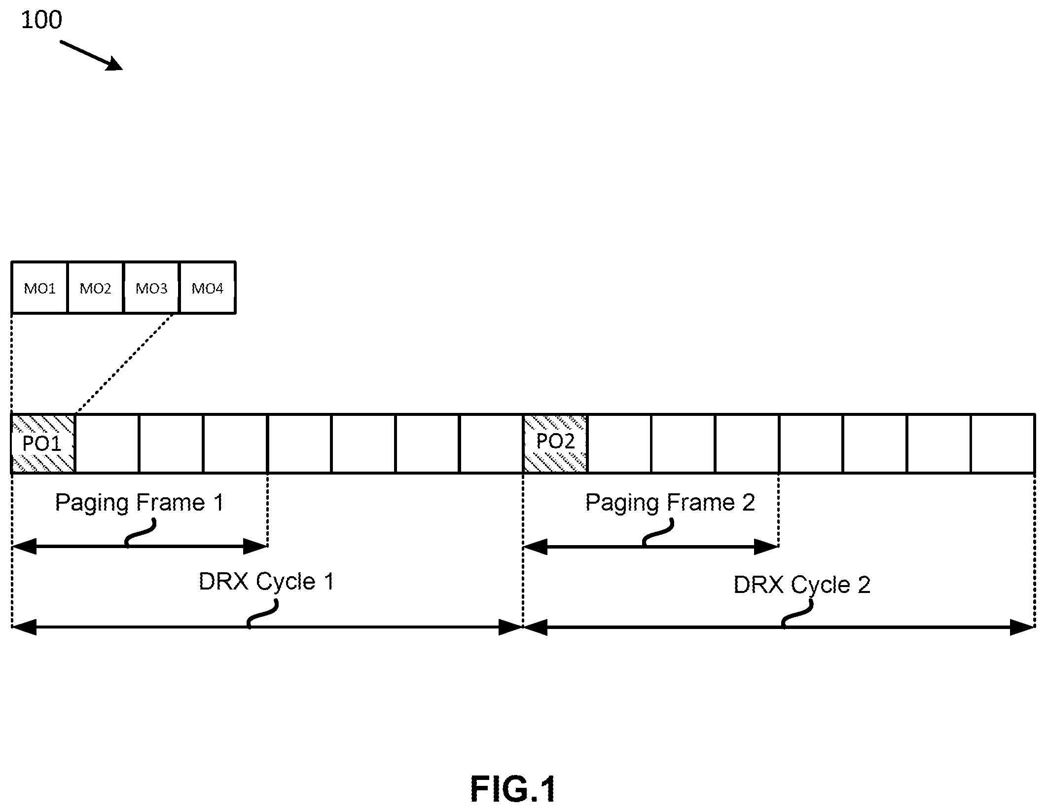 Patent US12414075 Figure 1 – Monitoring paging messages and small data transmission