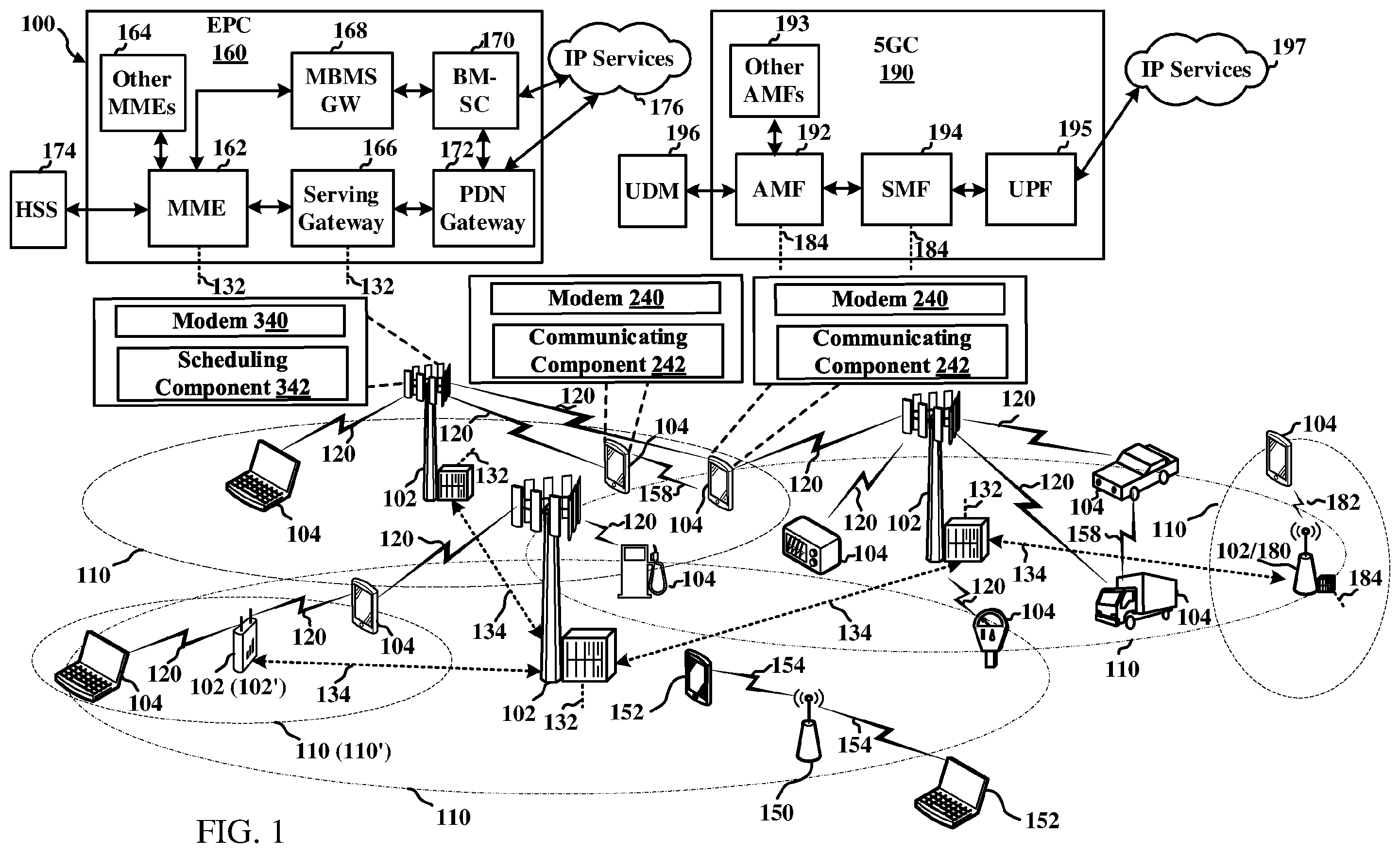 Patent US12414158 Figure 1 – Techniques for improving efficiency in sidelink wireless communications