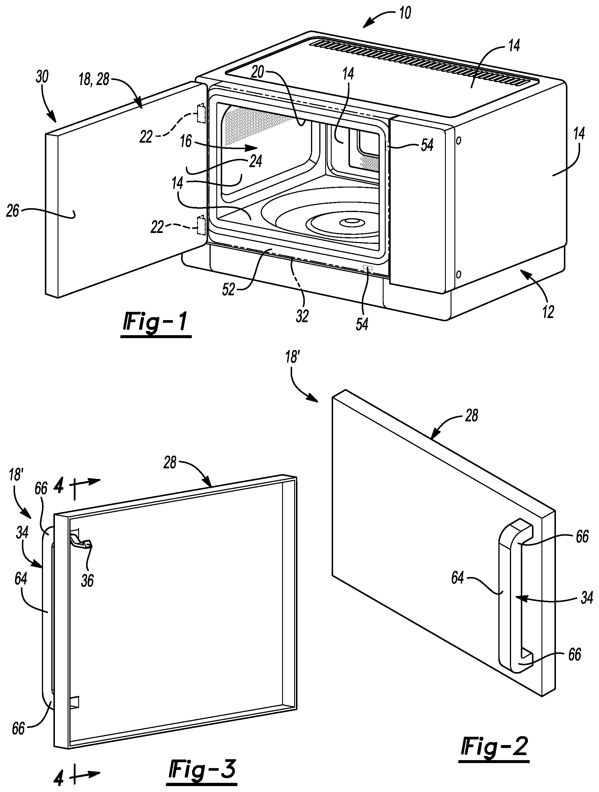 Patent US12414206 Figure 1 – Latch system for microwave oven door