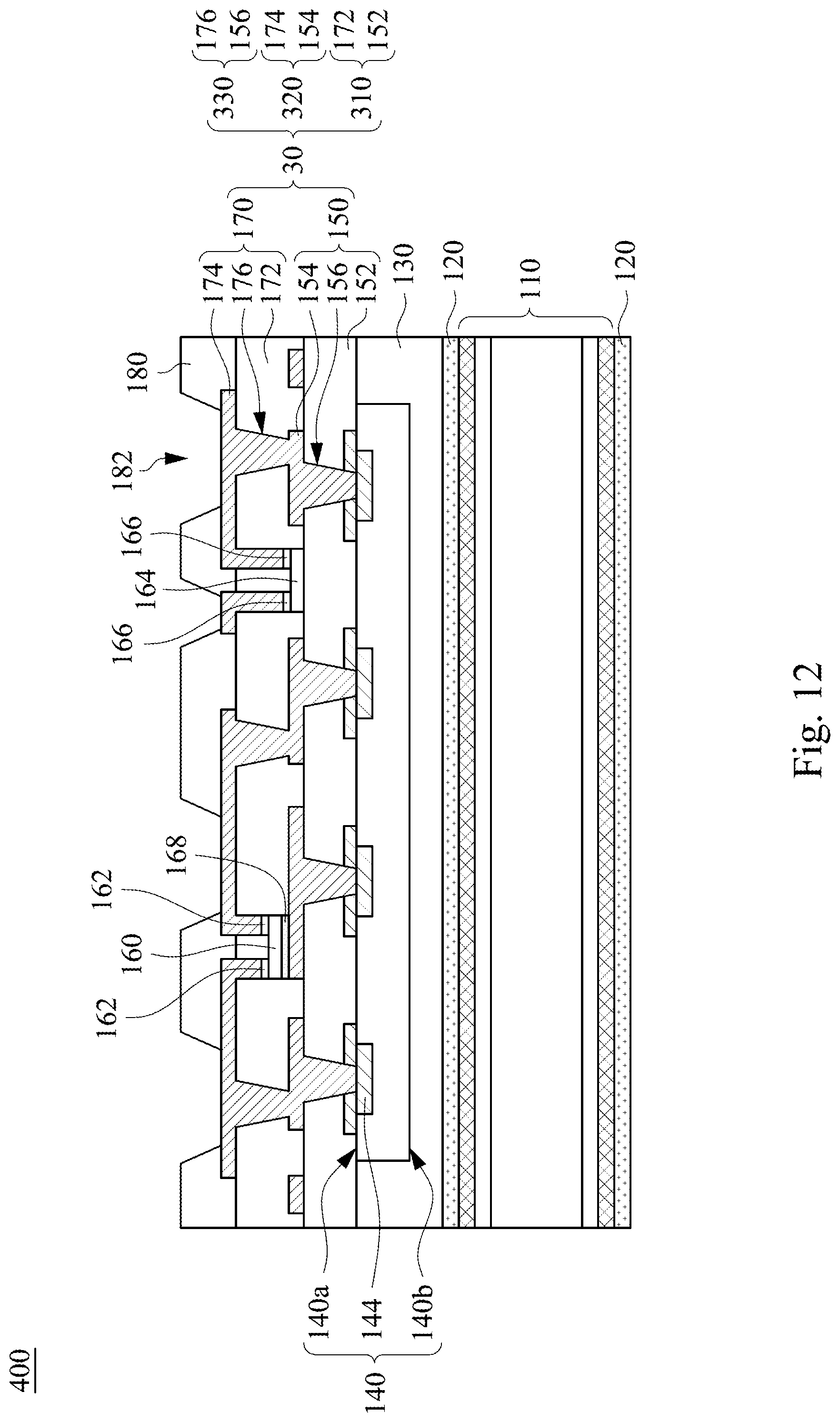 Patent US12414243 Figure 11 – Manufacturing method of package structure