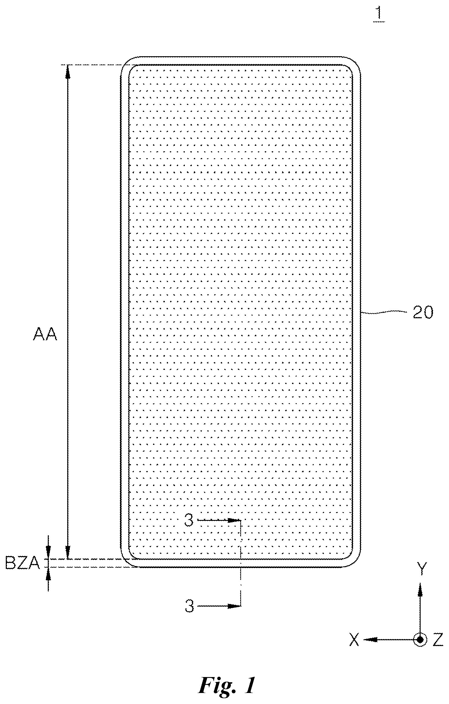 Patent US12414245 — Display device including bending support — Figure 1