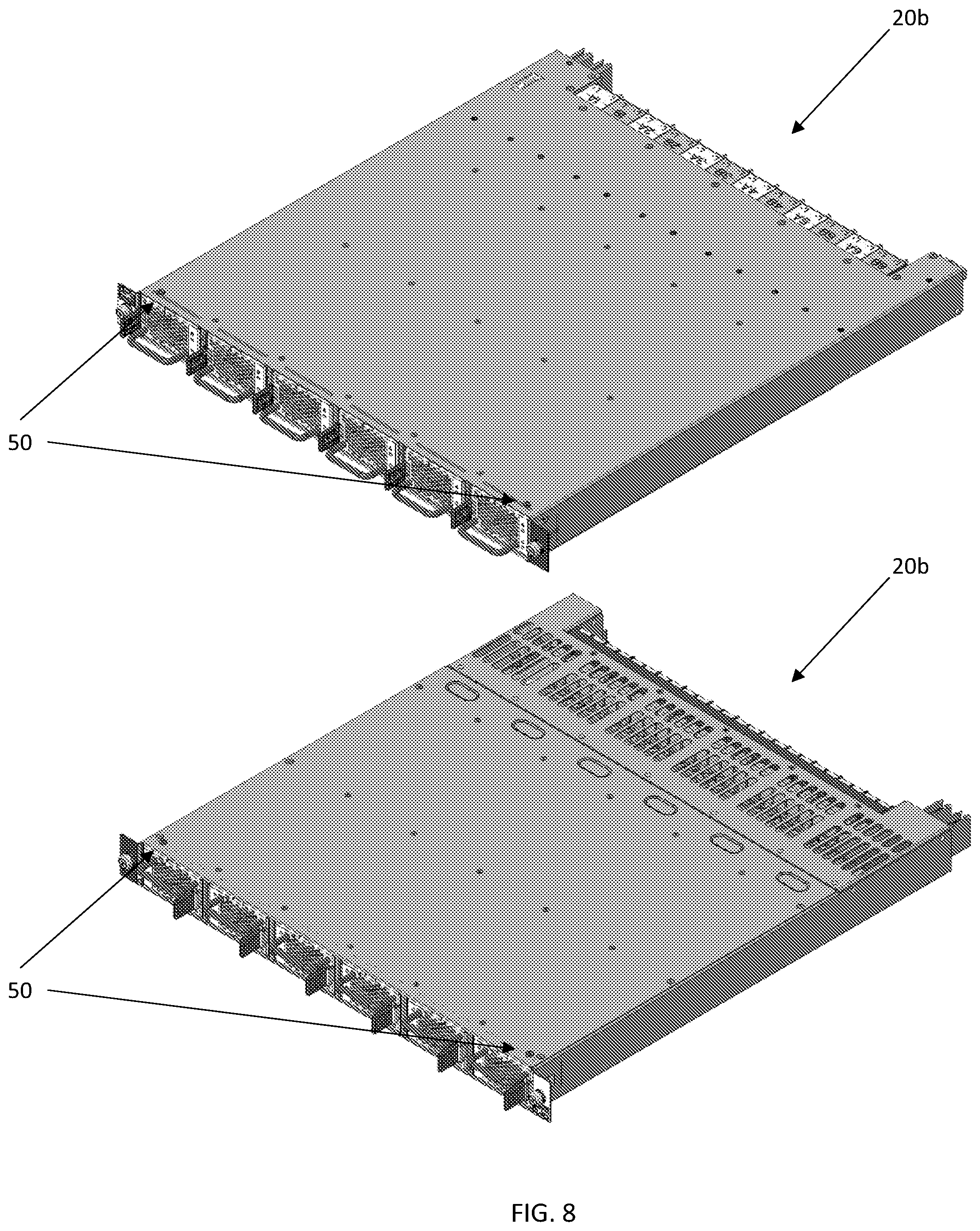 Patent US12414258 Figure 8 – Adjustable shelf/slot keying assemblies and methods for telecommunications and networking equipment