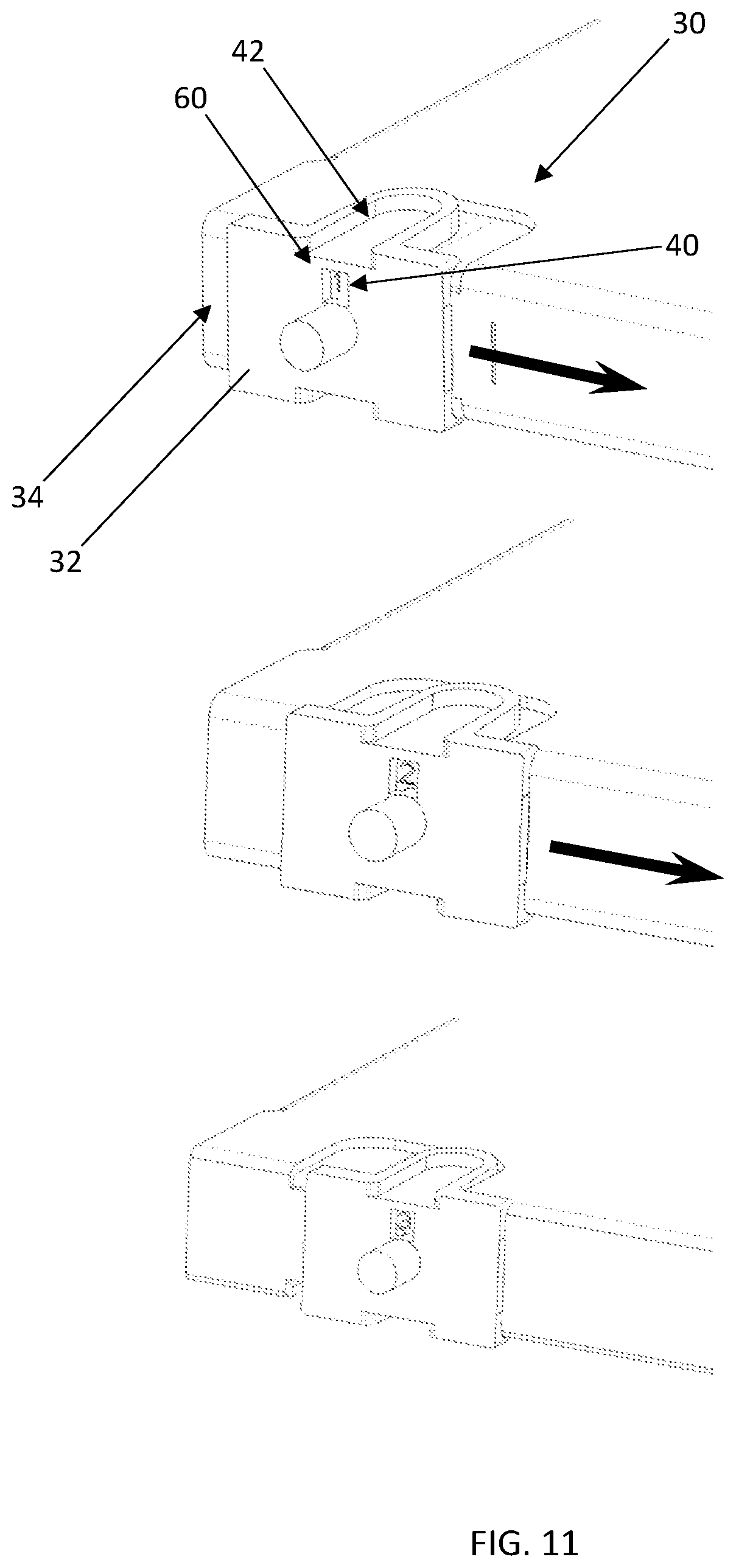 Patent US12414258 Figure 11 – Adjustable shelf/slot keying assemblies and methods for telecommunications and networking equipment