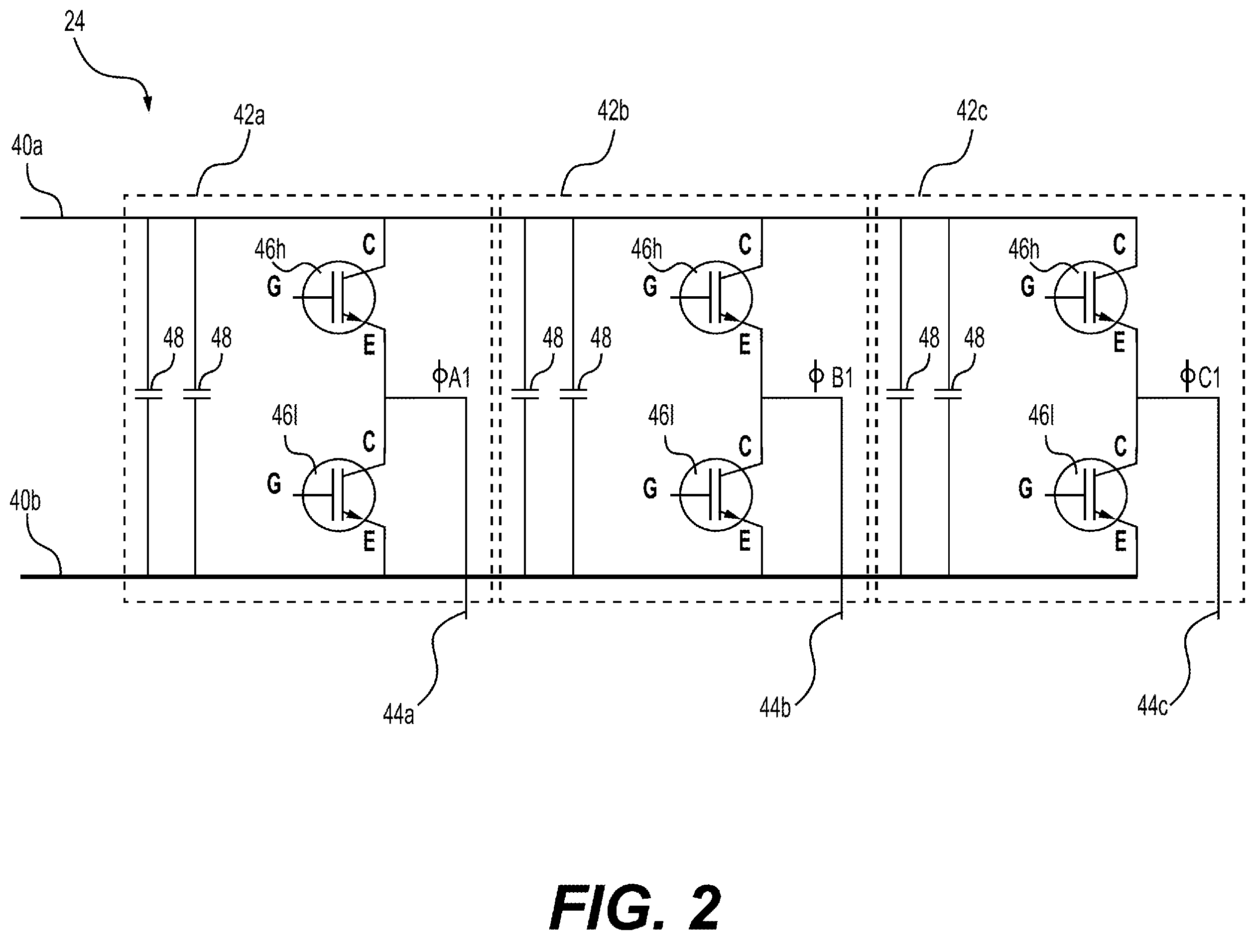 Patent US12414275 Figure 2 – Multi-purpose traction inverter bus bar system