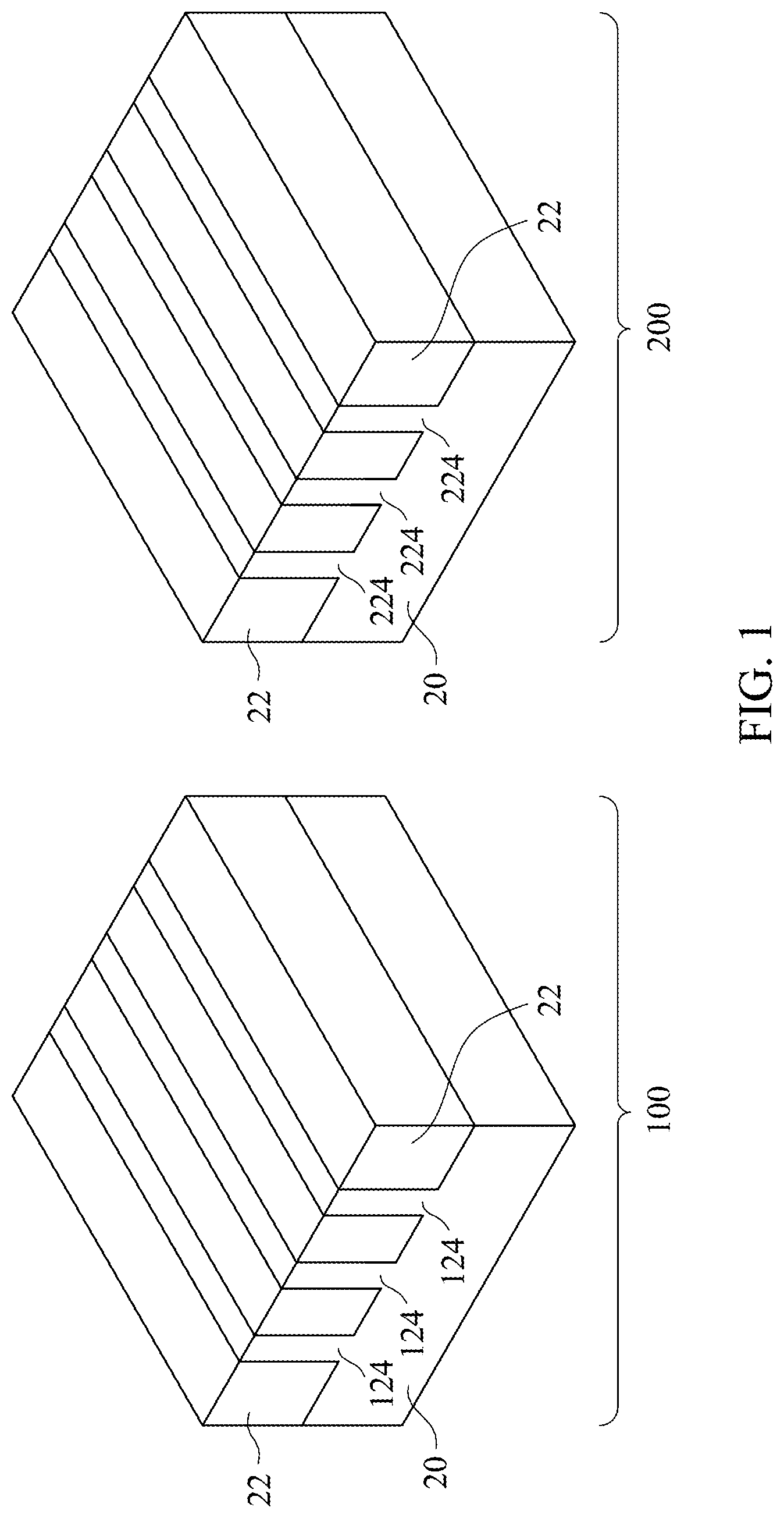 Patent US12414281 Figure 1 – Implantations for forming source/drain regions of different transistors