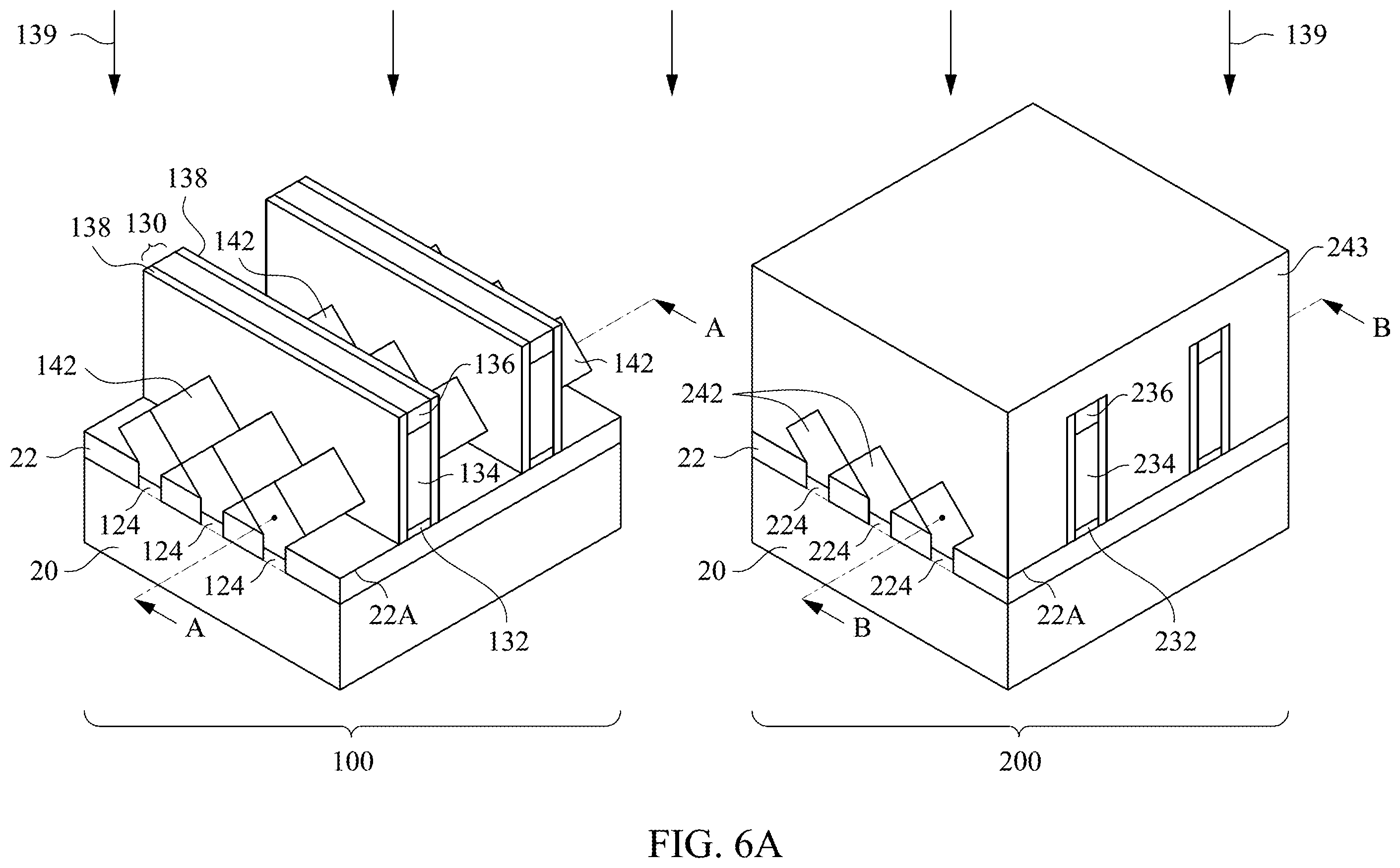 Patent US12414281 Figure 6 – Implantations for forming source/drain regions of different transistors