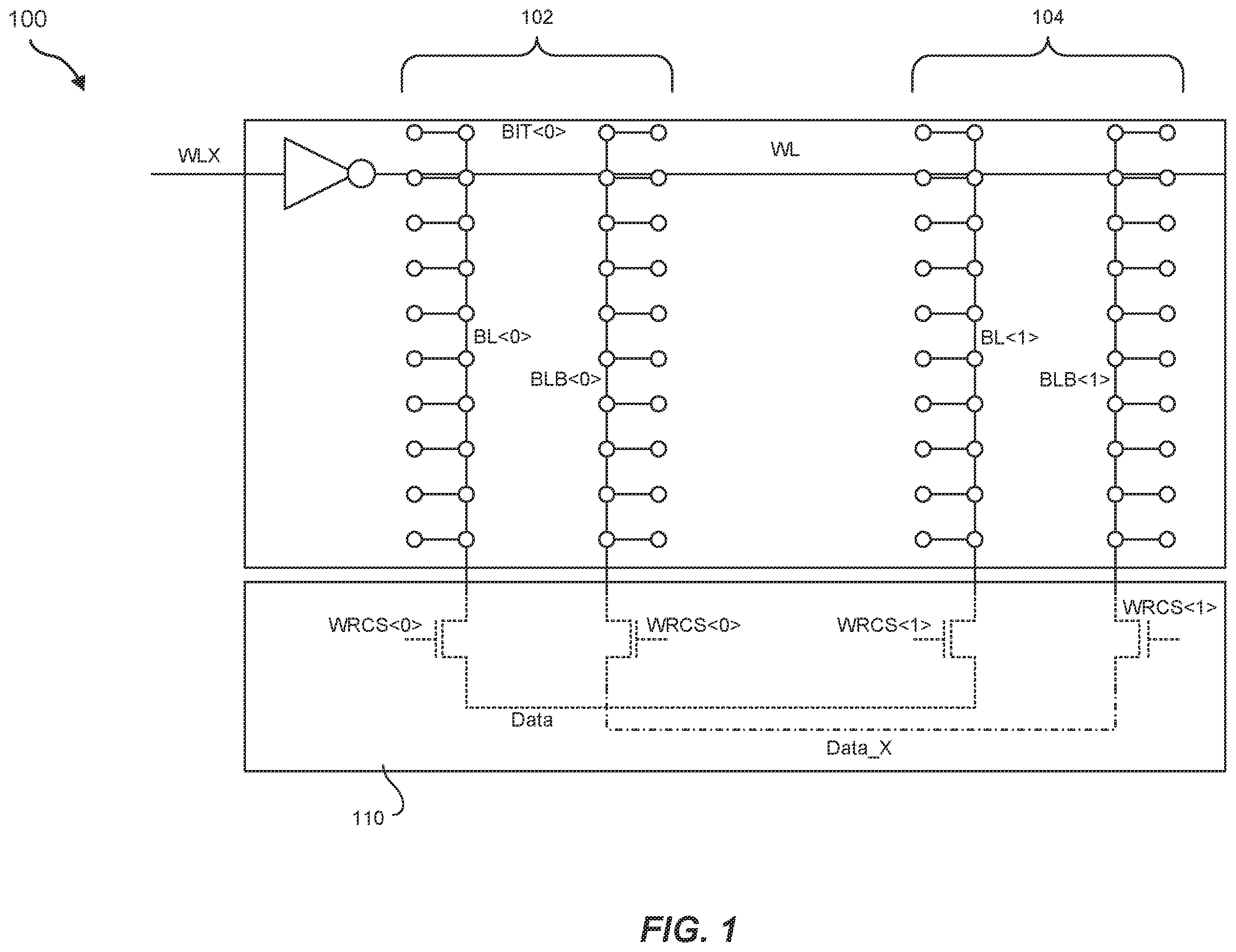 Patent US12414283 Figure 1 – Devices and systems for flying bitline with jumper cell