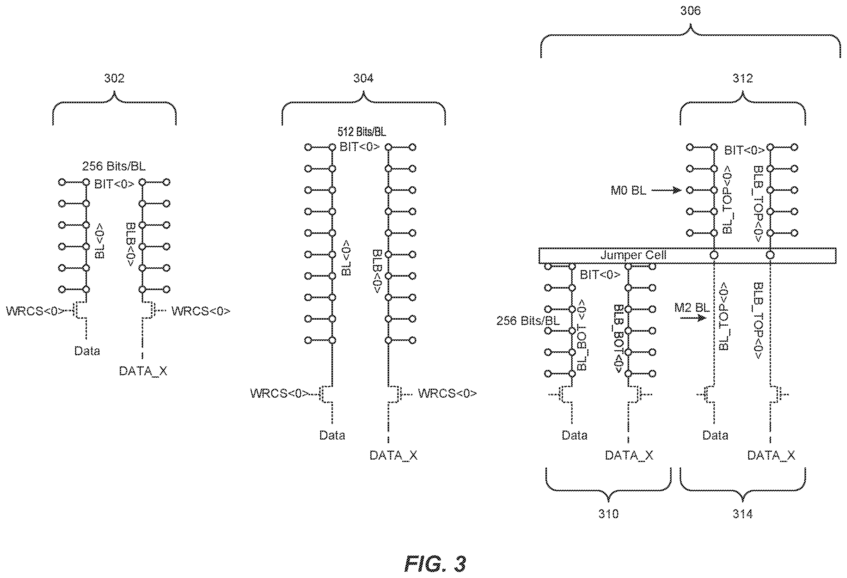 Patent US12414283 Figure 3 – Devices and systems for flying bitline with jumper cell