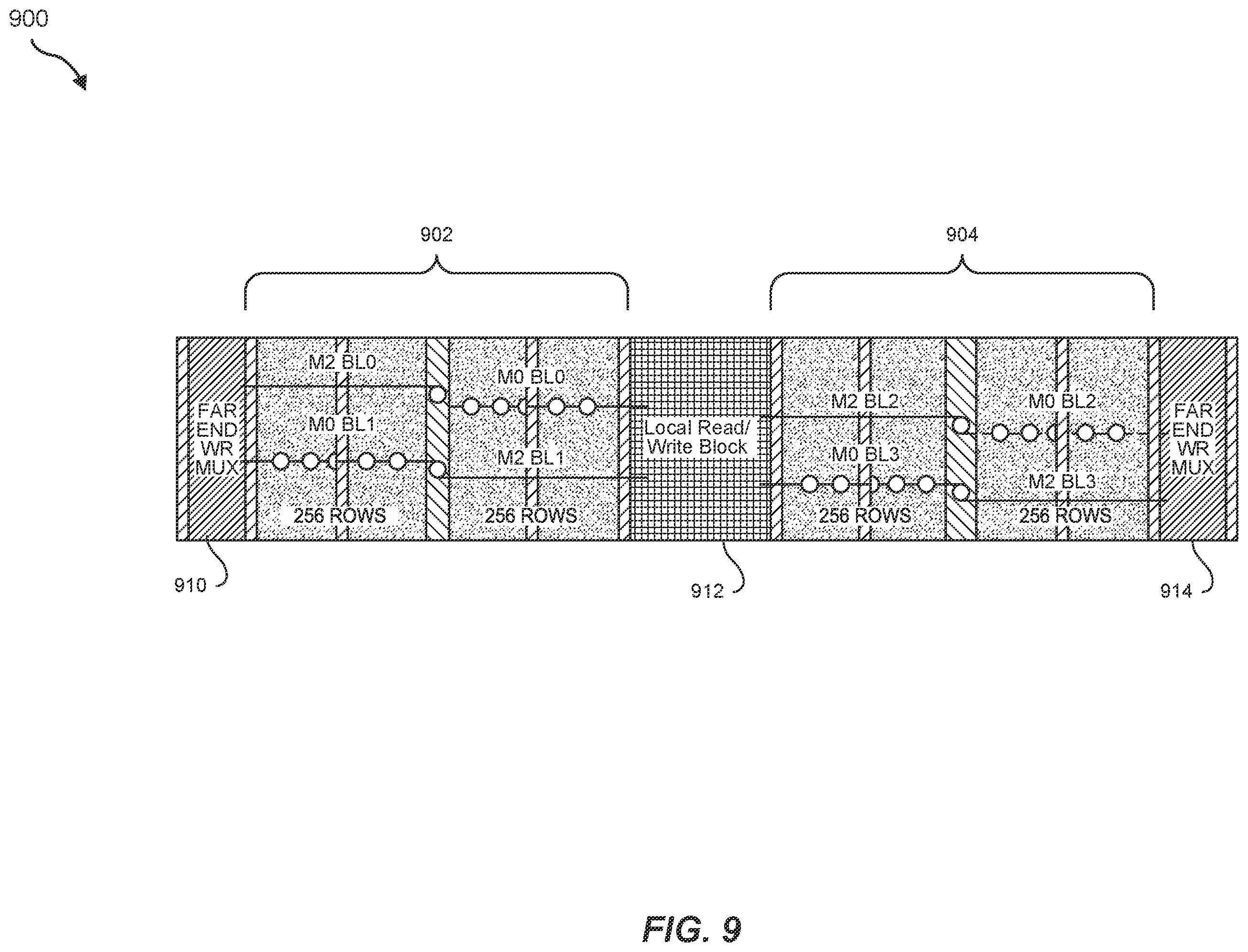 Patent US12414283 Figure 9 – Devices and systems for flying bitline with jumper cell