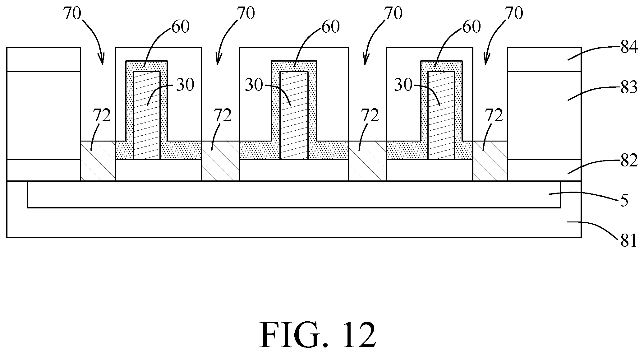 Patent US12414288 Figure 12 – Semiconductor device with a vertical channel wrapped around gate, and method for manufacturing the same