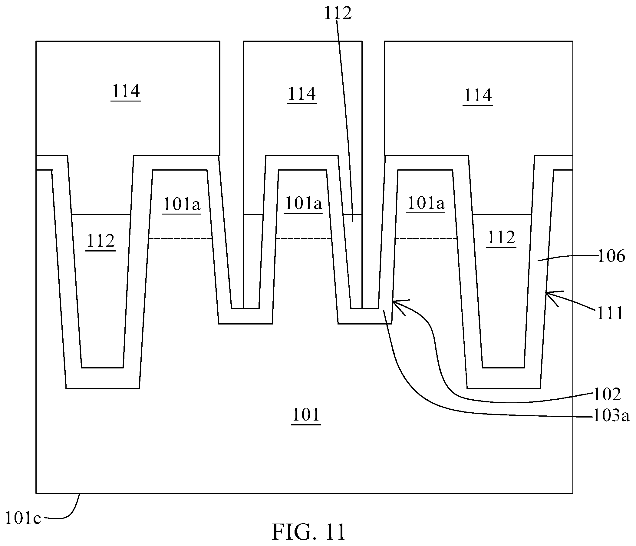 Patent US12414292 Figure 11 – Method for manufacturing memory device having word line with dual conductive materials