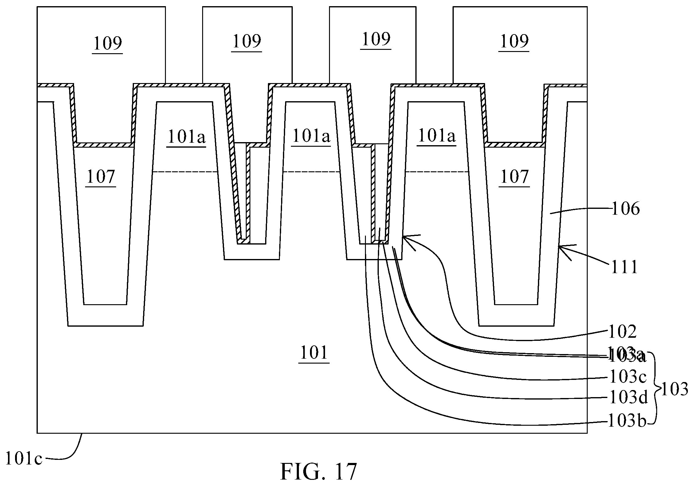 Patent US12414292 Figure 17 – Method for manufacturing memory device having word line with dual conductive materials