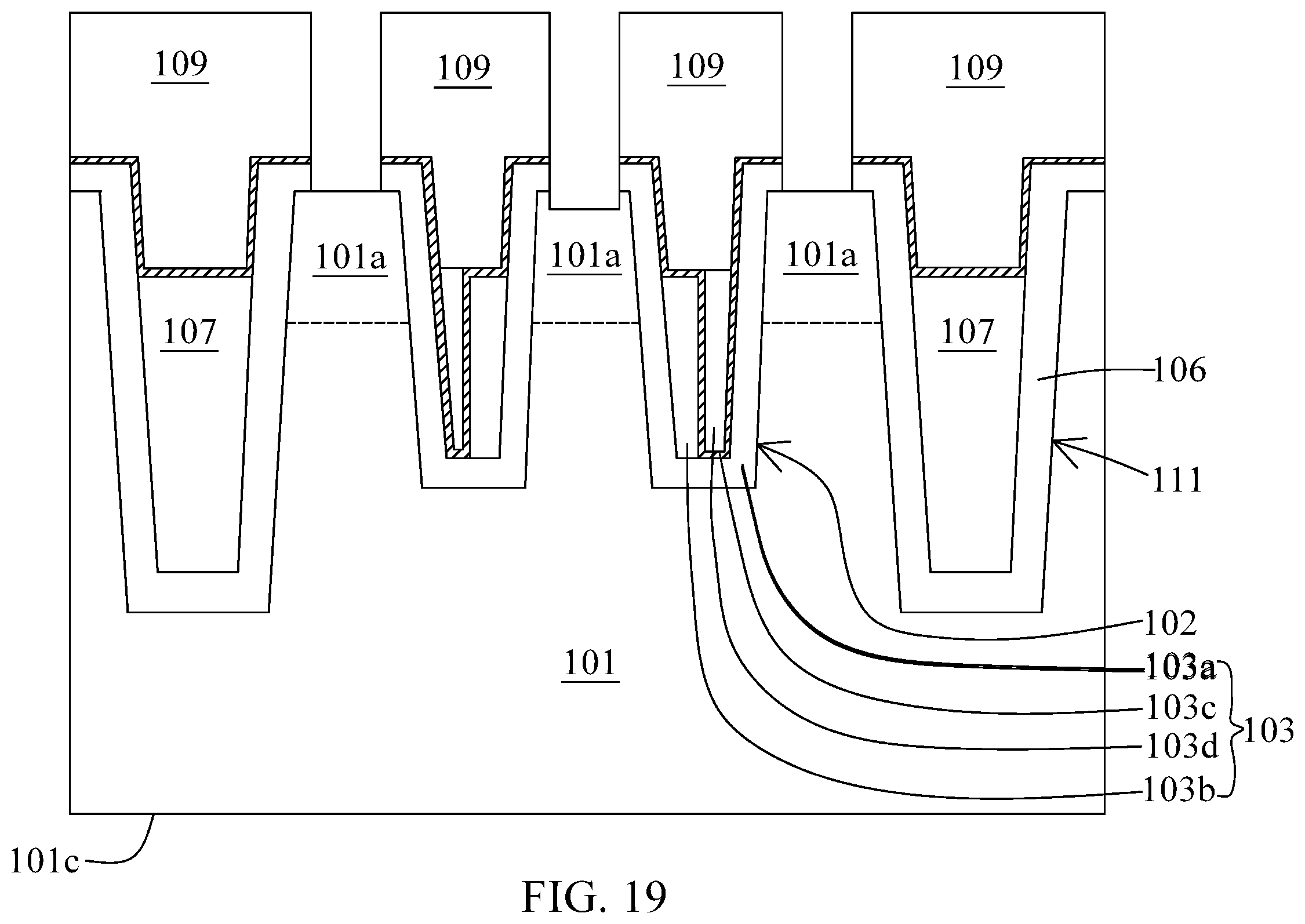 Patent US12414292 Figure 19 – Method for manufacturing memory device having word line with dual conductive materials