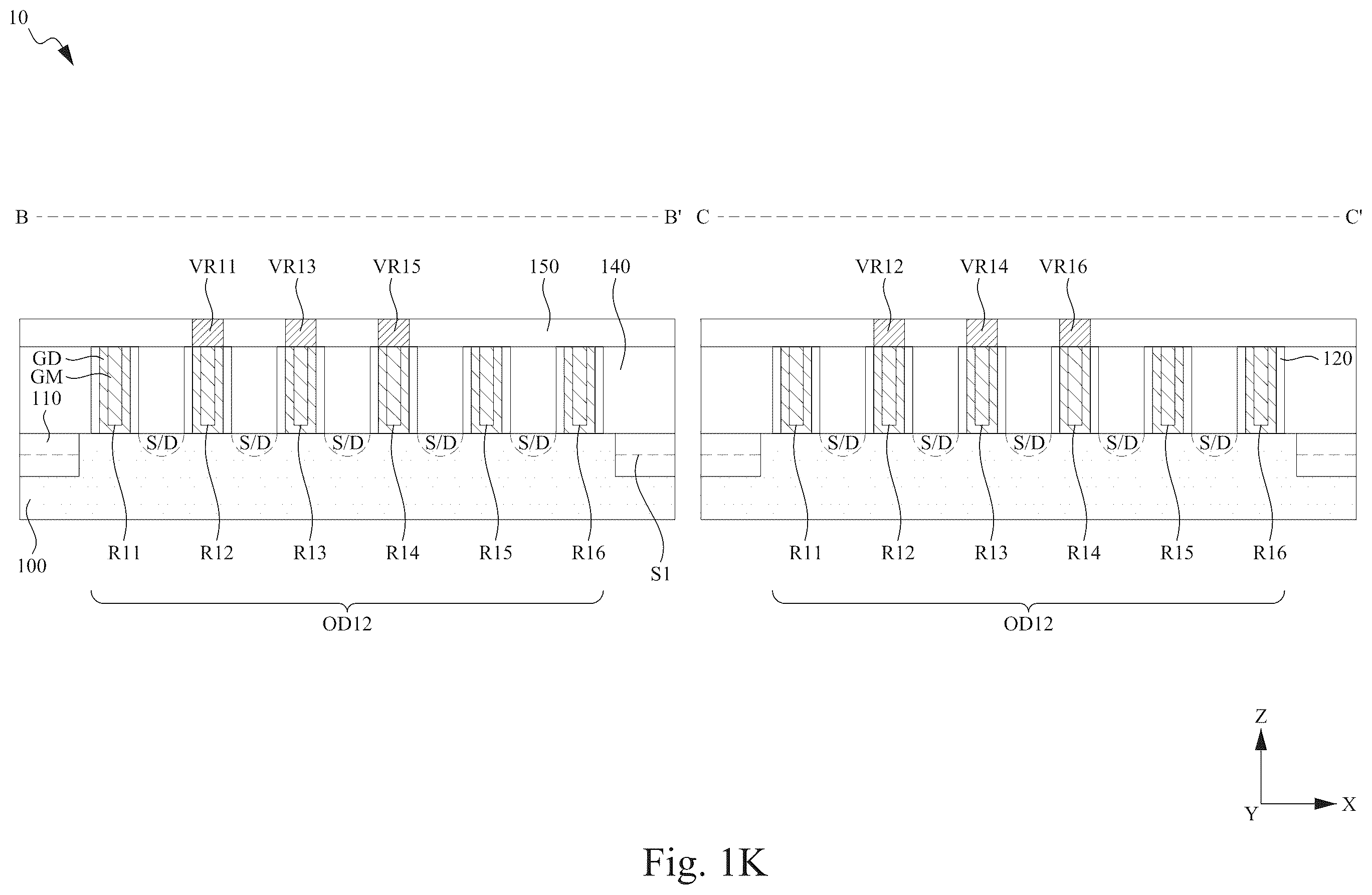 Patent US12414311 Figure 11 – Integrated circuit with feol resistor