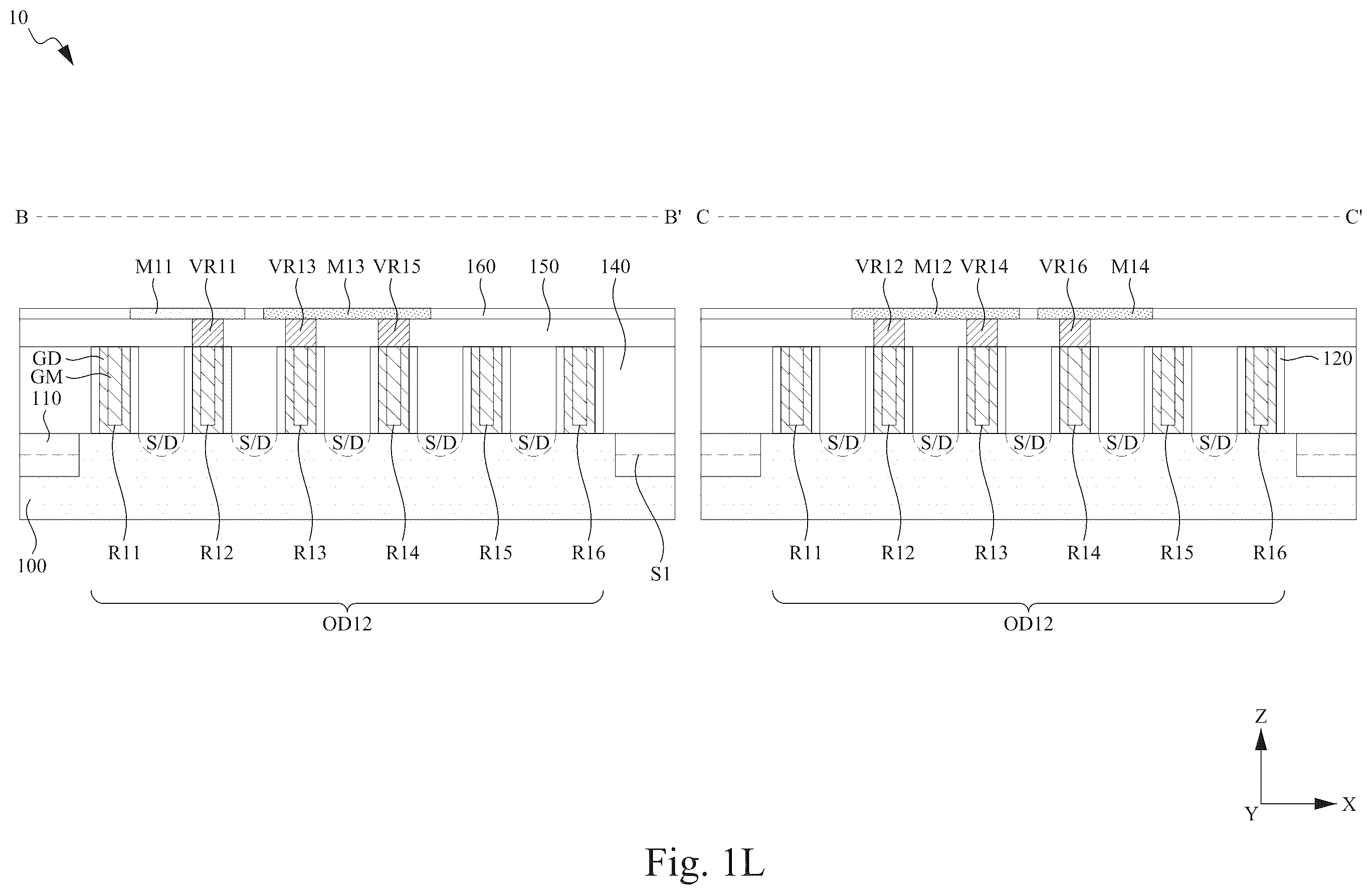 Patent US12414311 Figure 12 – Integrated circuit with feol resistor
