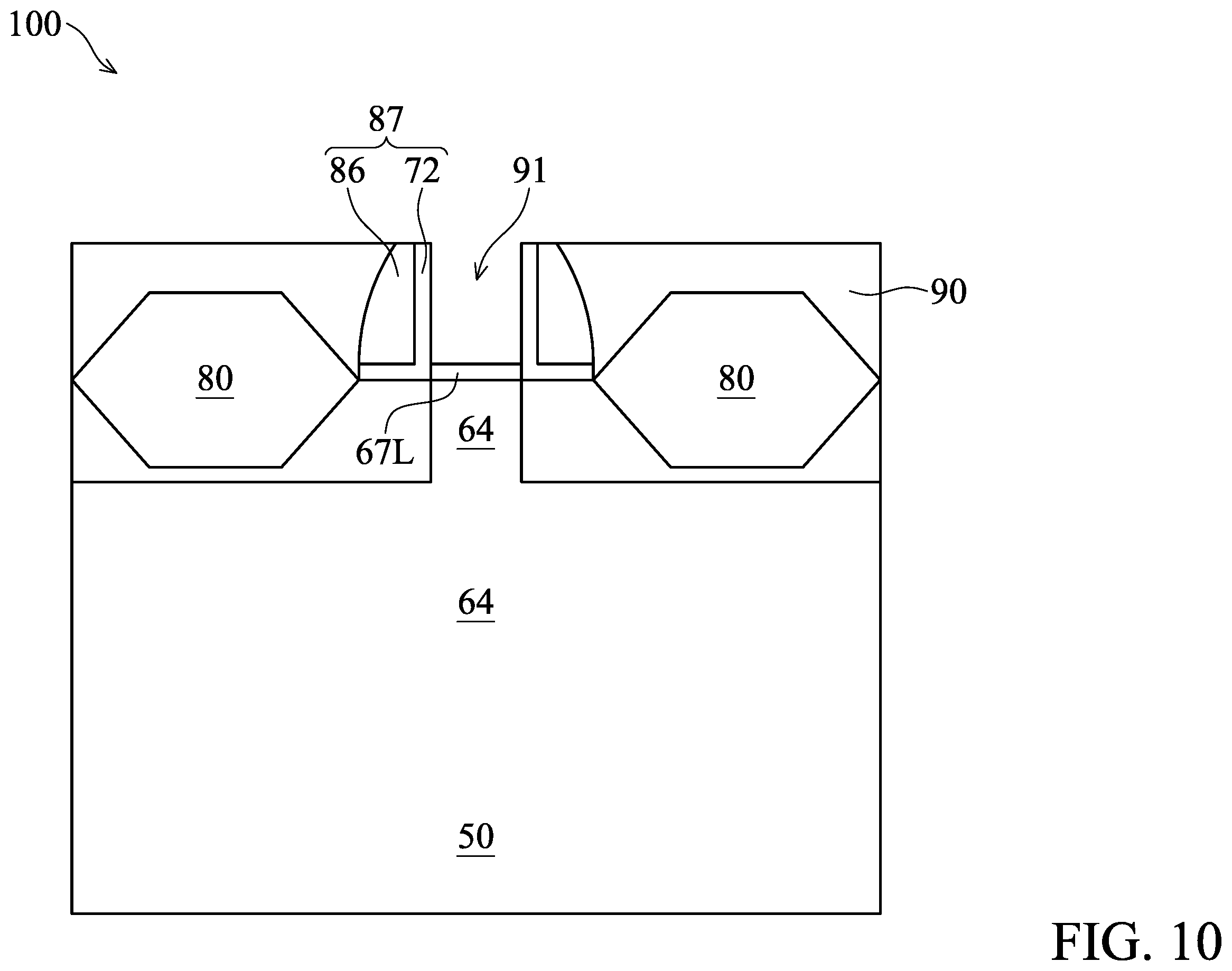Patent US12414320 Figure 10 – Fin field-effect transistor device with composite liner for the fin