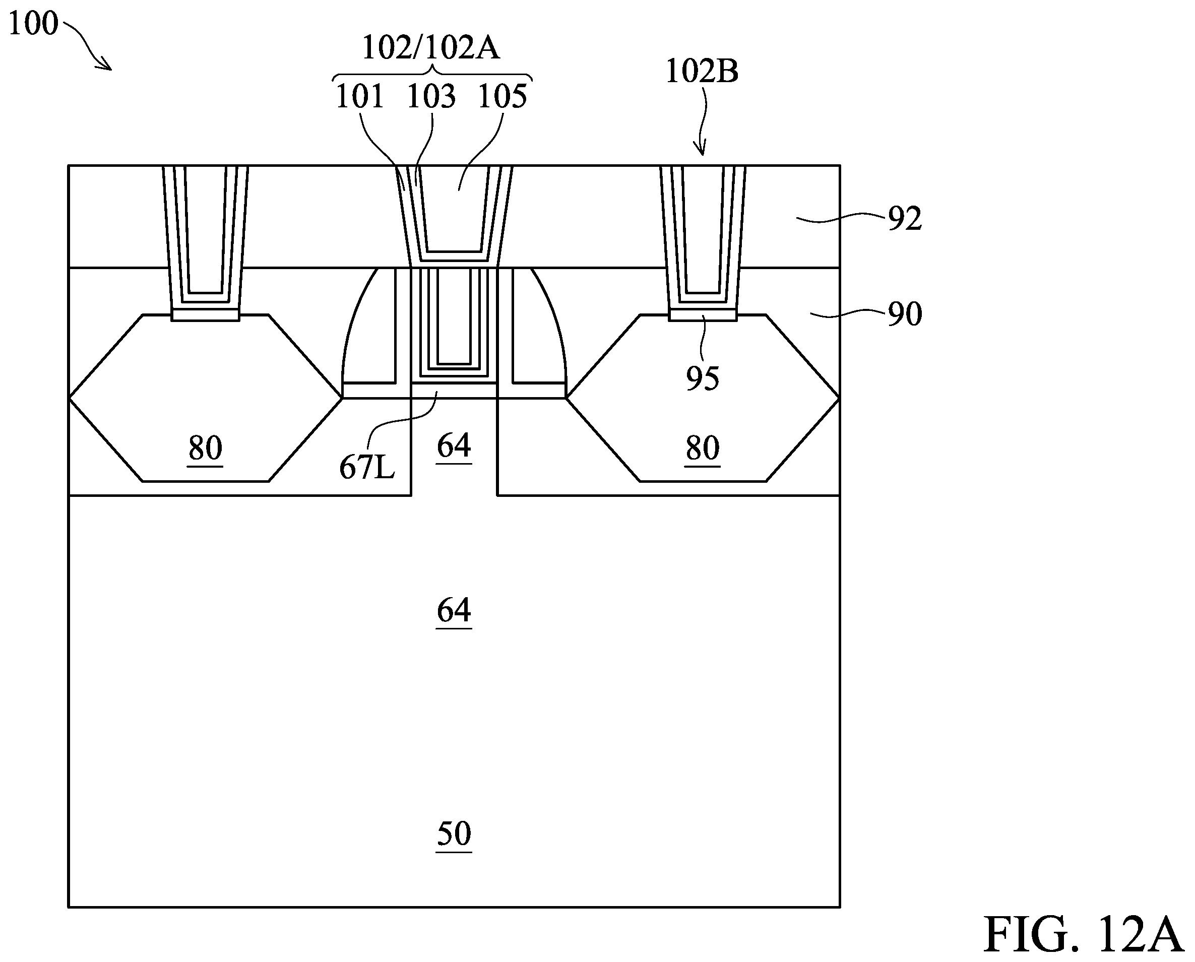 Patent US12414320 Figure 12 – Fin field-effect transistor device with composite liner for the fin
