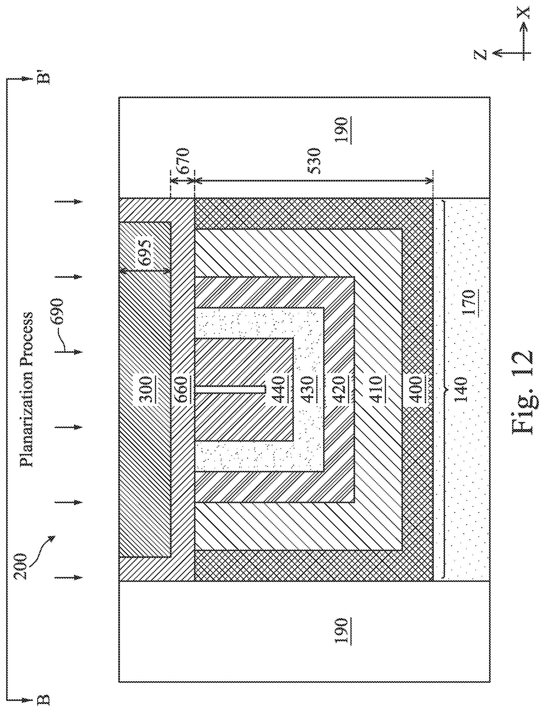 Patent US12414329 Figure 13 – Forming low-resistance capping layer over metal gate electrode