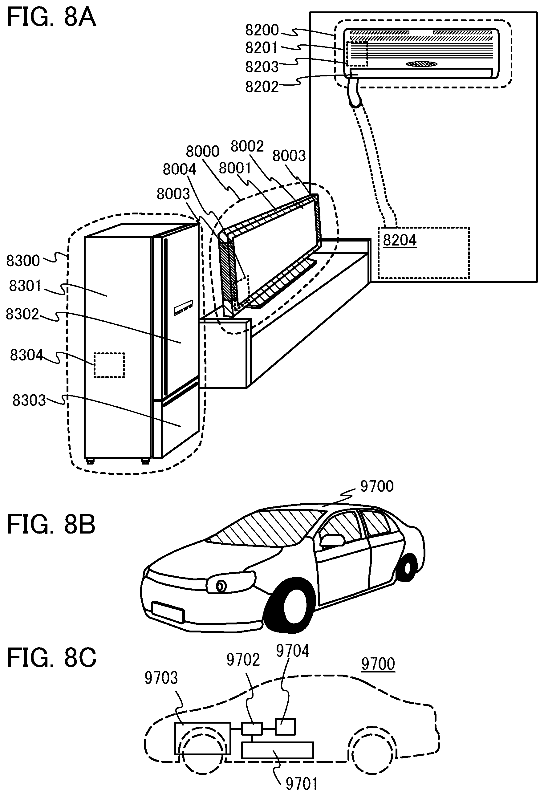 Patent US12414335 Figure 8 – Semiconductor device comprising conductive layers functioning as first and second gate electrodes of a transistor