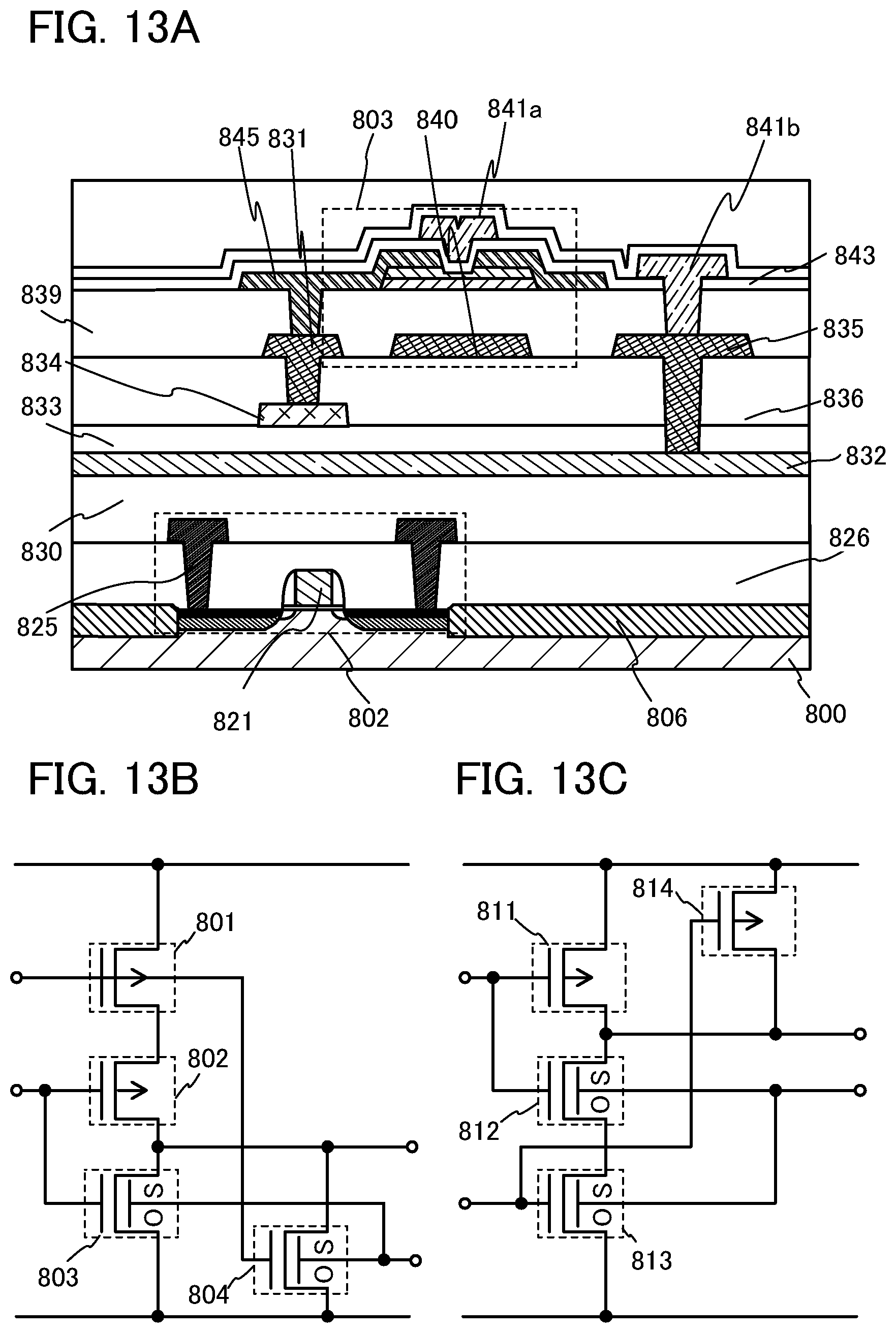 Patent US12414335 Figure 13 – Semiconductor device comprising conductive layers functioning as first and second gate electrodes of a transistor