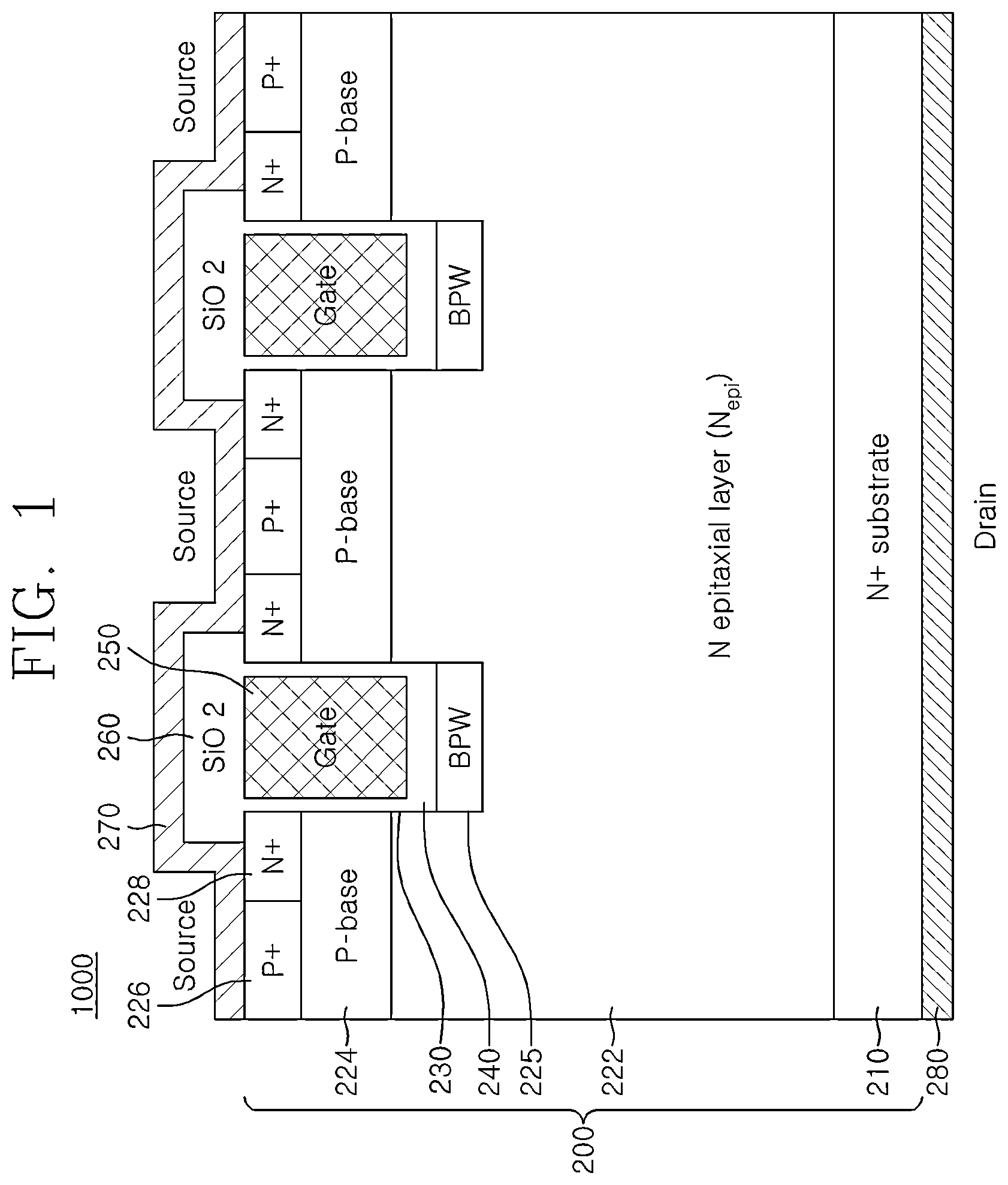 Patent US12414350 Figure 1 – Trench-gate sic mosfet device and manufacturing method therefor