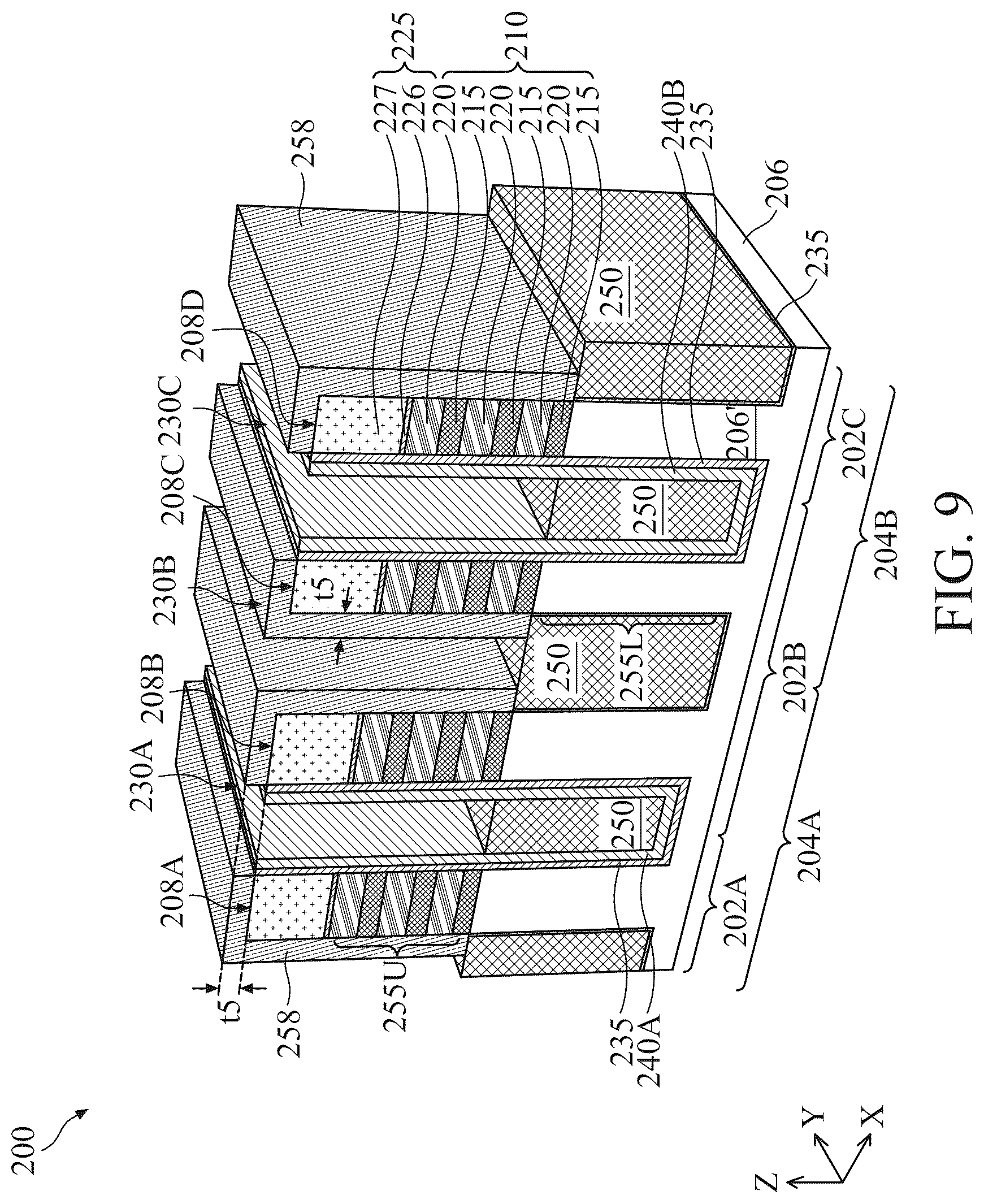 Patent US12414357 Figure 9 – Self-aligned metal gate for multigate device