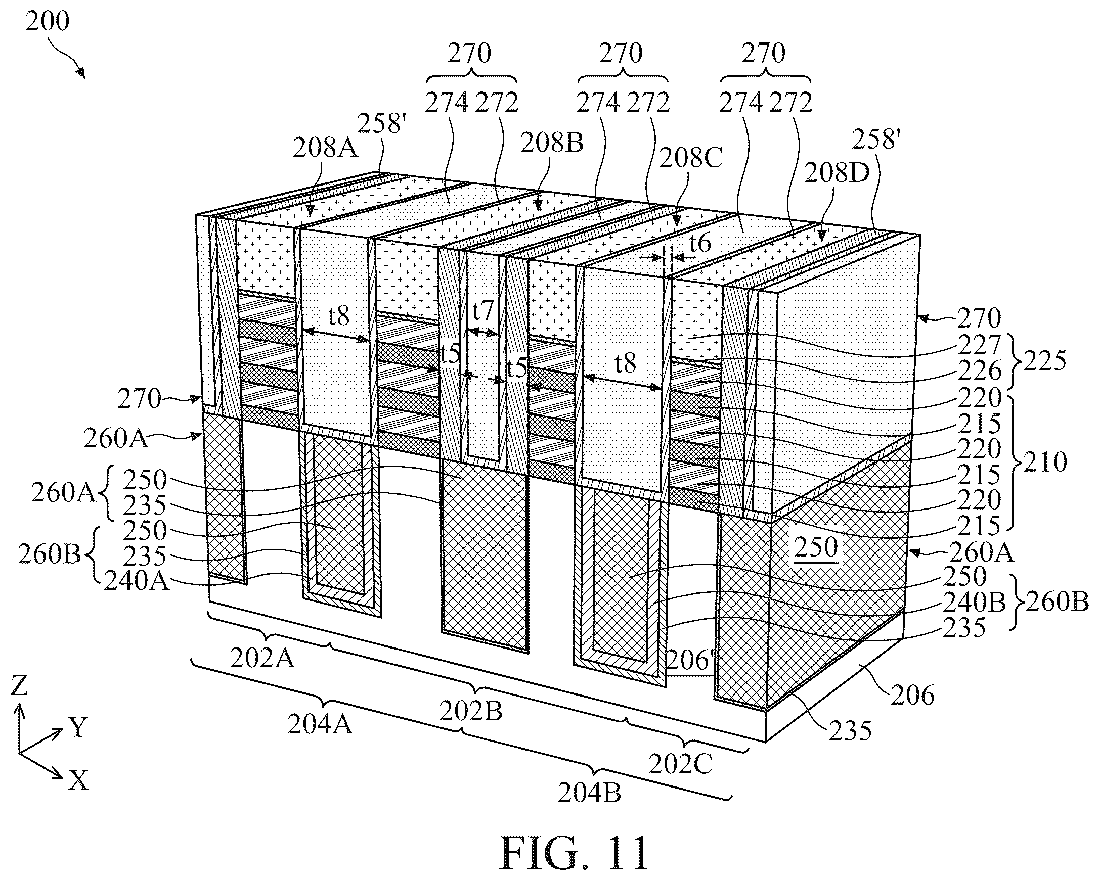Patent US12414357 Figure 11 – Self-aligned metal gate for multigate device