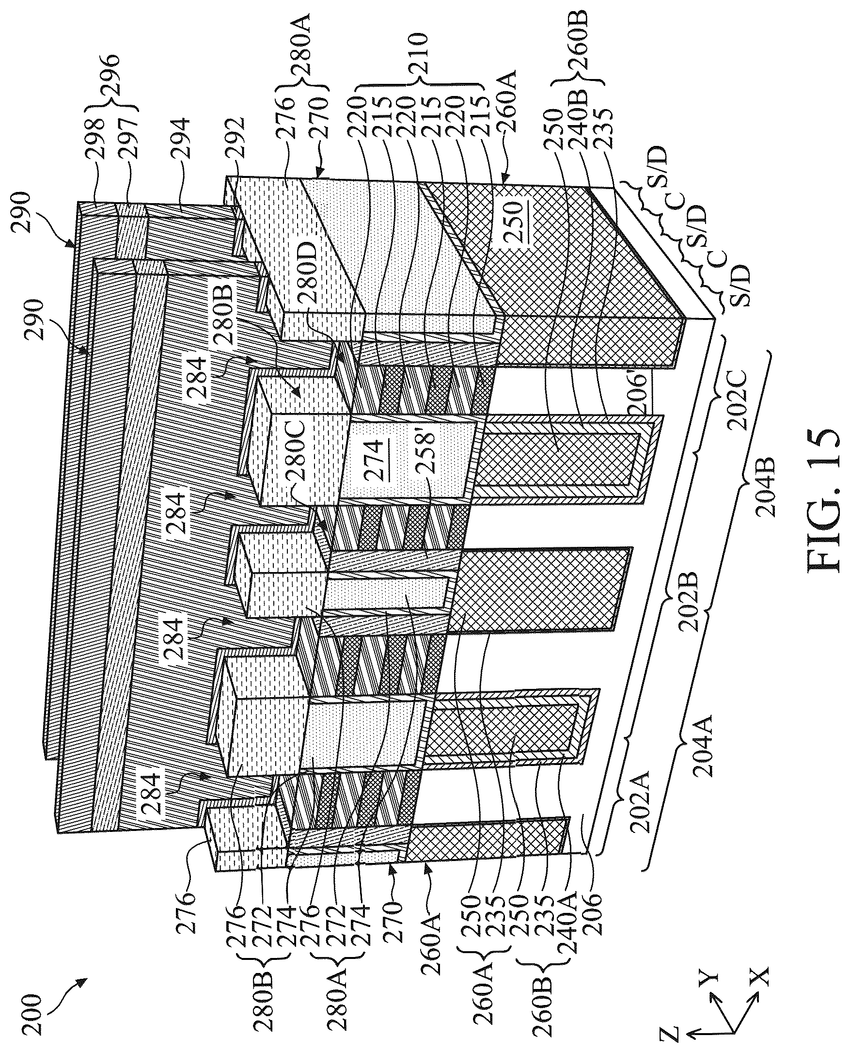Patent US12414357 Figure 15 – Self-aligned metal gate for multigate device