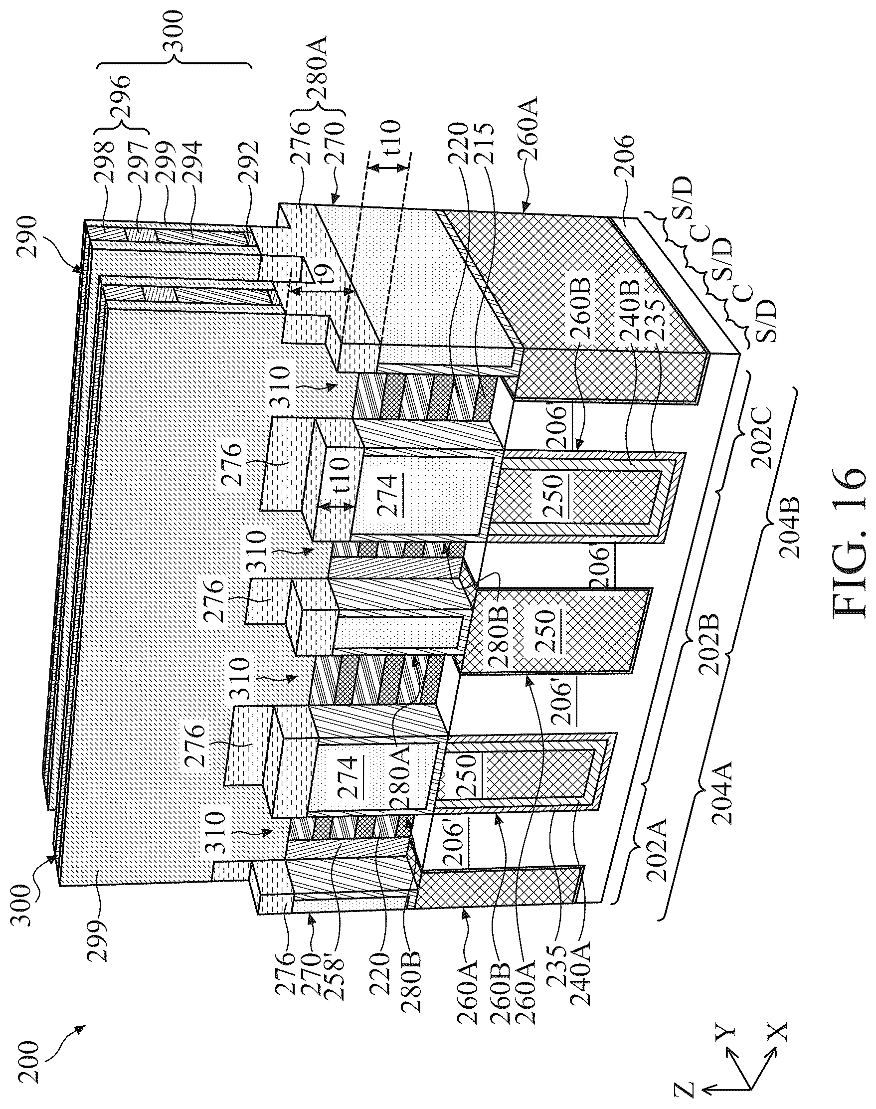 Patent US12414357 Figure 16 – Self-aligned metal gate for multigate device