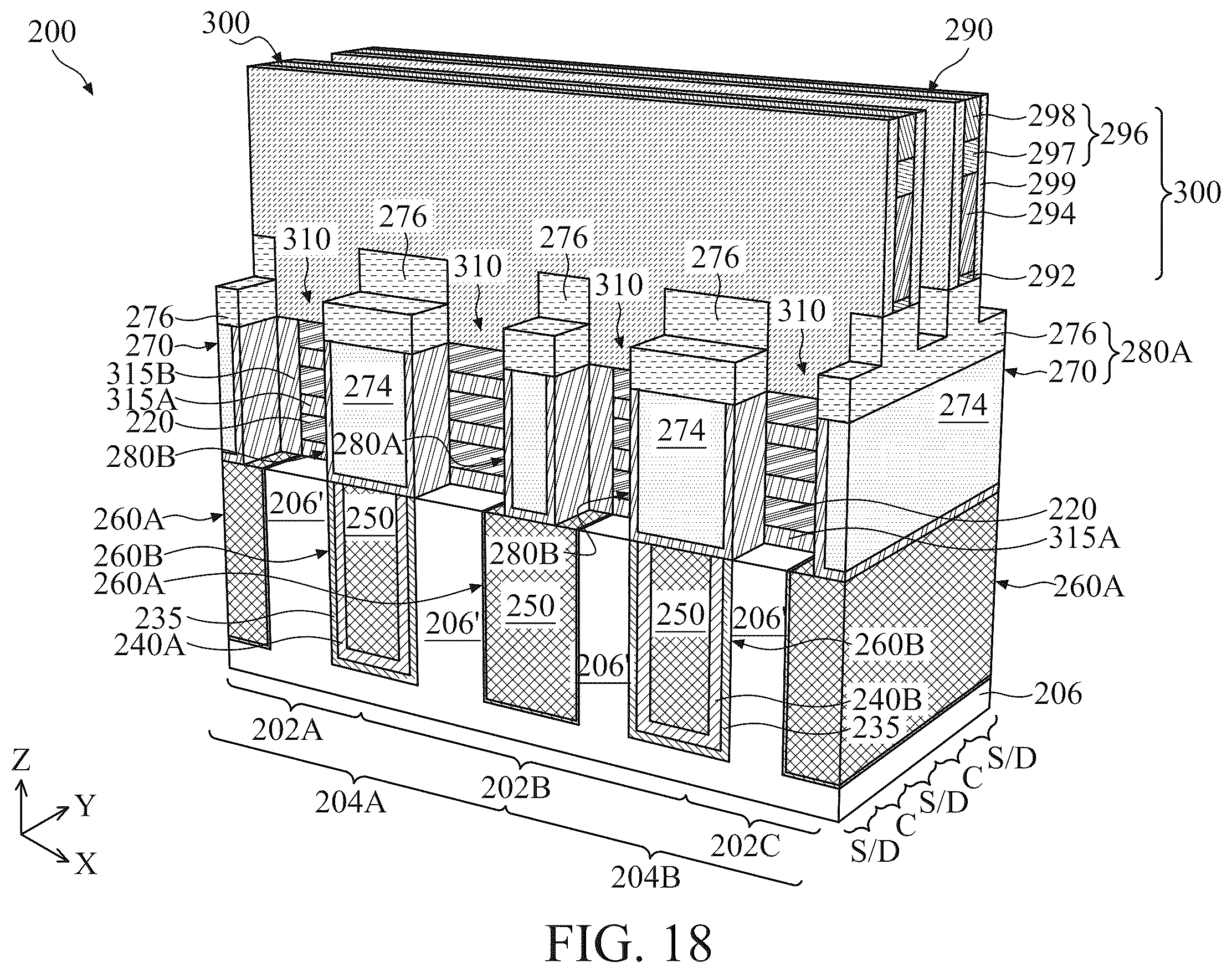 Patent US12414357 Figure 18 – Self-aligned metal gate for multigate device