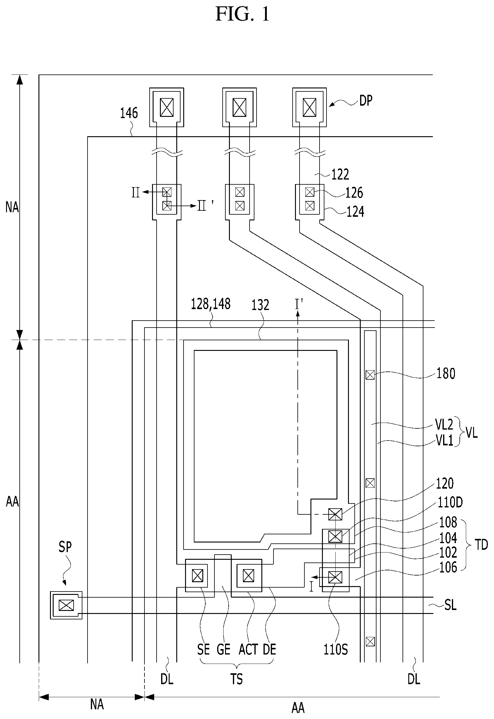 Patent US12414369 Figure 1 – Display device