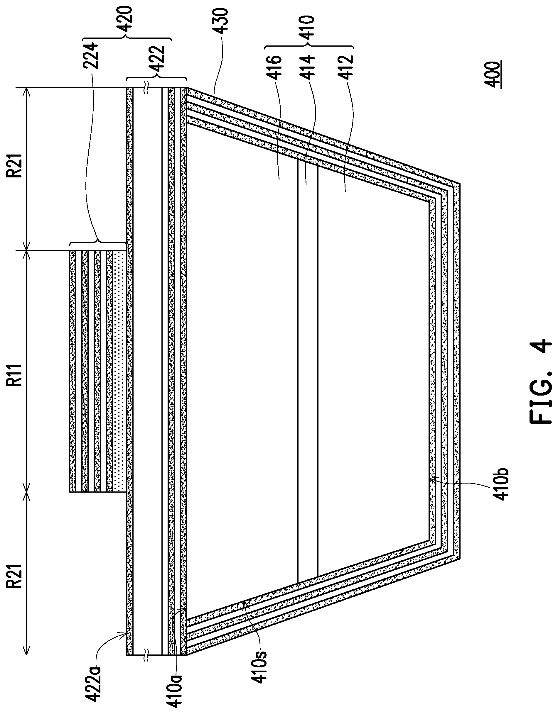 Patent US12414407 Figure 4 – Light-emitting element and display panel including a light guide structure to improve optical quality