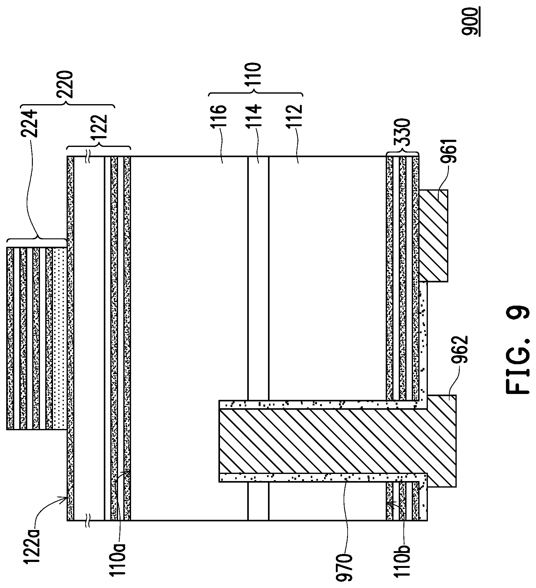 Patent US12414407 Figure 9 – Light-emitting element and display panel including a light guide structure to improve optical quality