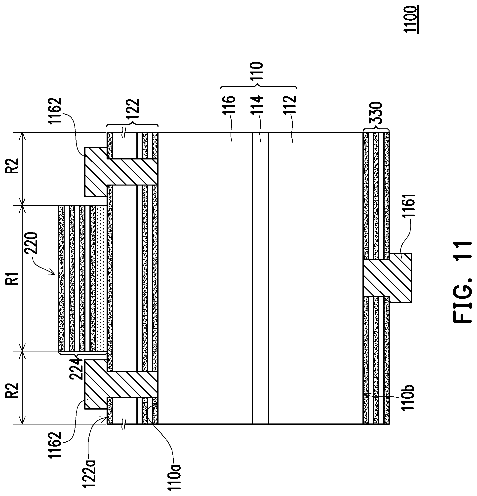 Patent US12414407 Figure 11 – Light-emitting element and display panel including a light guide structure to improve optical quality