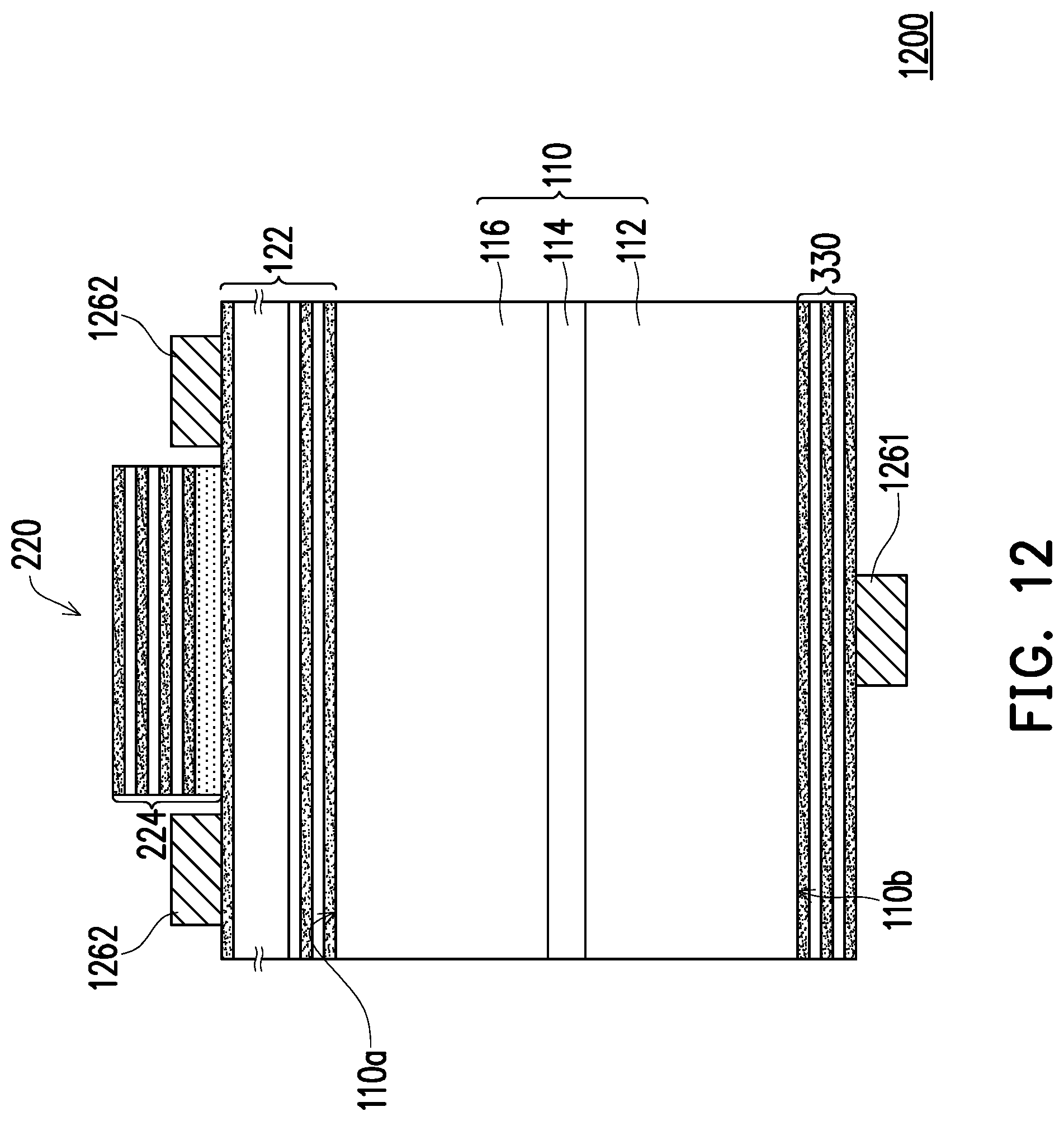 Patent US12414407 Figure 12 – Light-emitting element and display panel including a light guide structure to improve optical quality