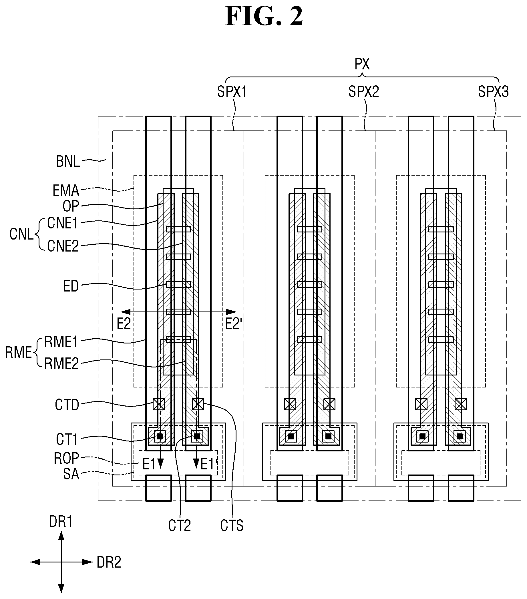 Patent US12414409 Figure 2 – Display device and method for fabricating the same