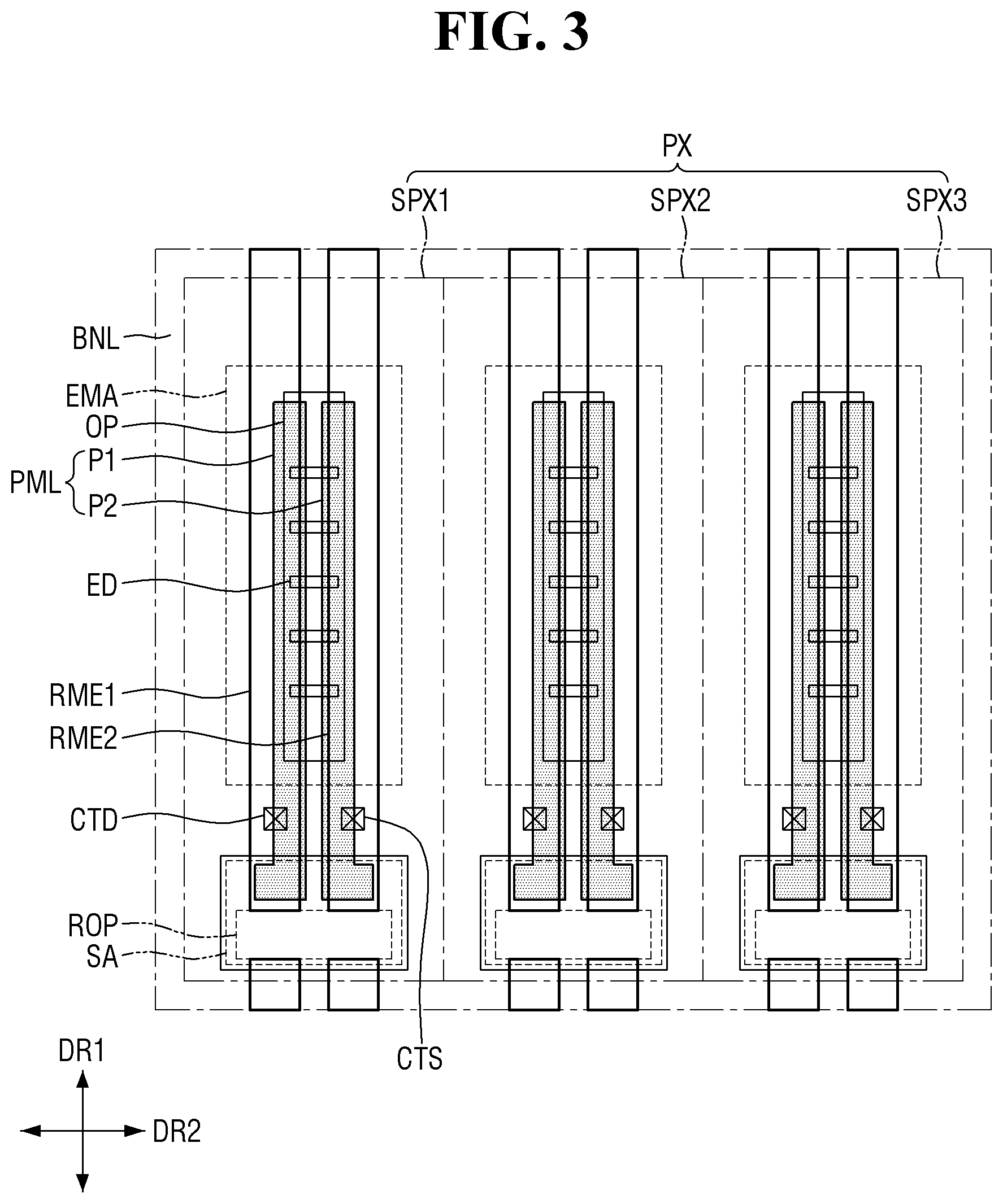 Patent US12414409 Figure 3 – Display device and method for fabricating the same